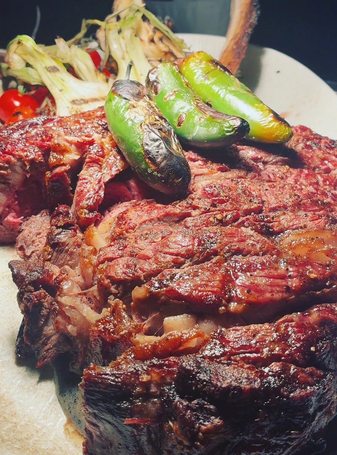 Black Opal F1 Wagyu Tomahawk 🖤

Luxury, Defined.

Rich. Decadent..........

Heavy marbling that melts like butter, kissed by fire and carved to perfection. Every bite lingers&hellip; silky, deep, unforgettable.

Share it if you&rsquo;re feeling gene