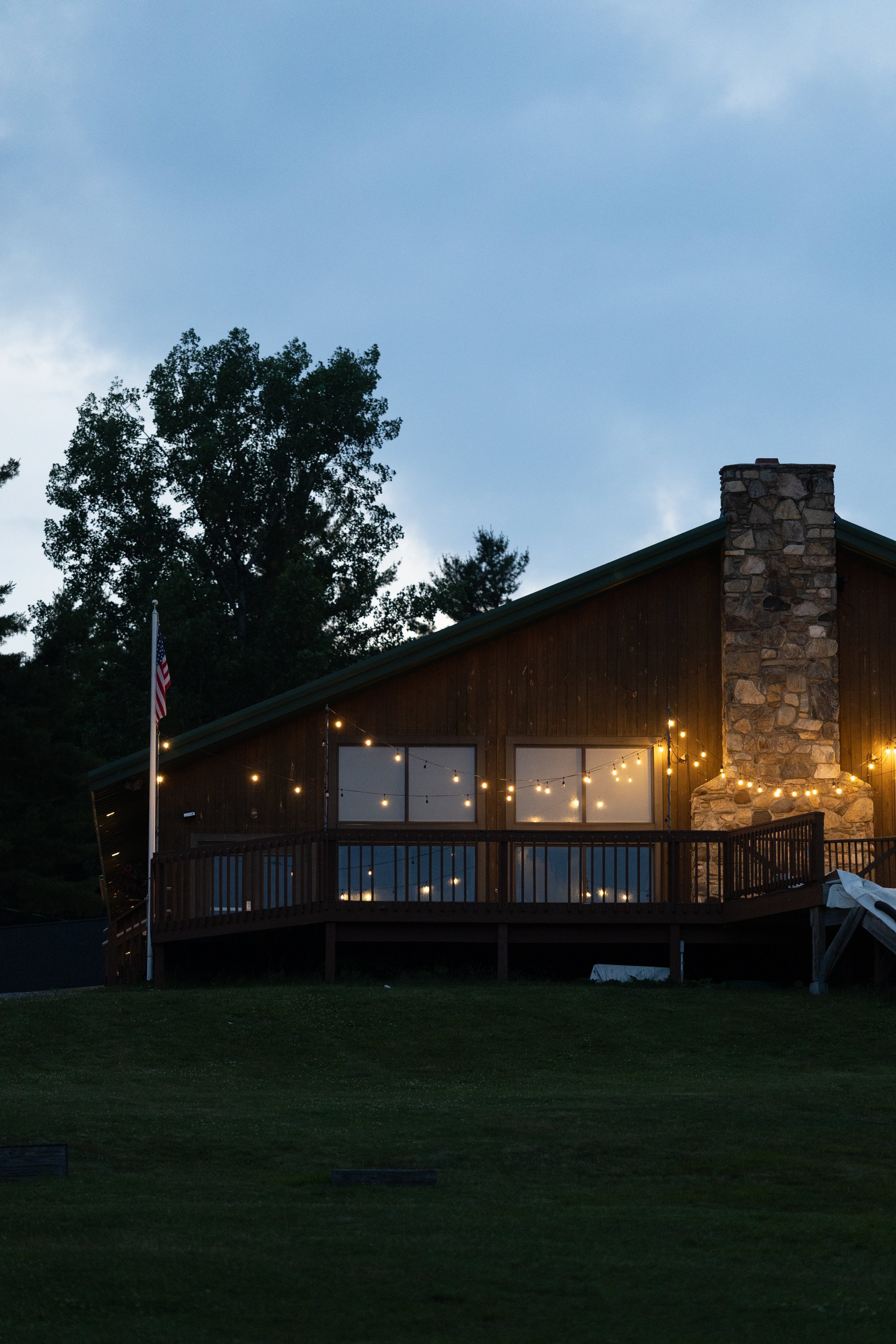 dining hall in the evening