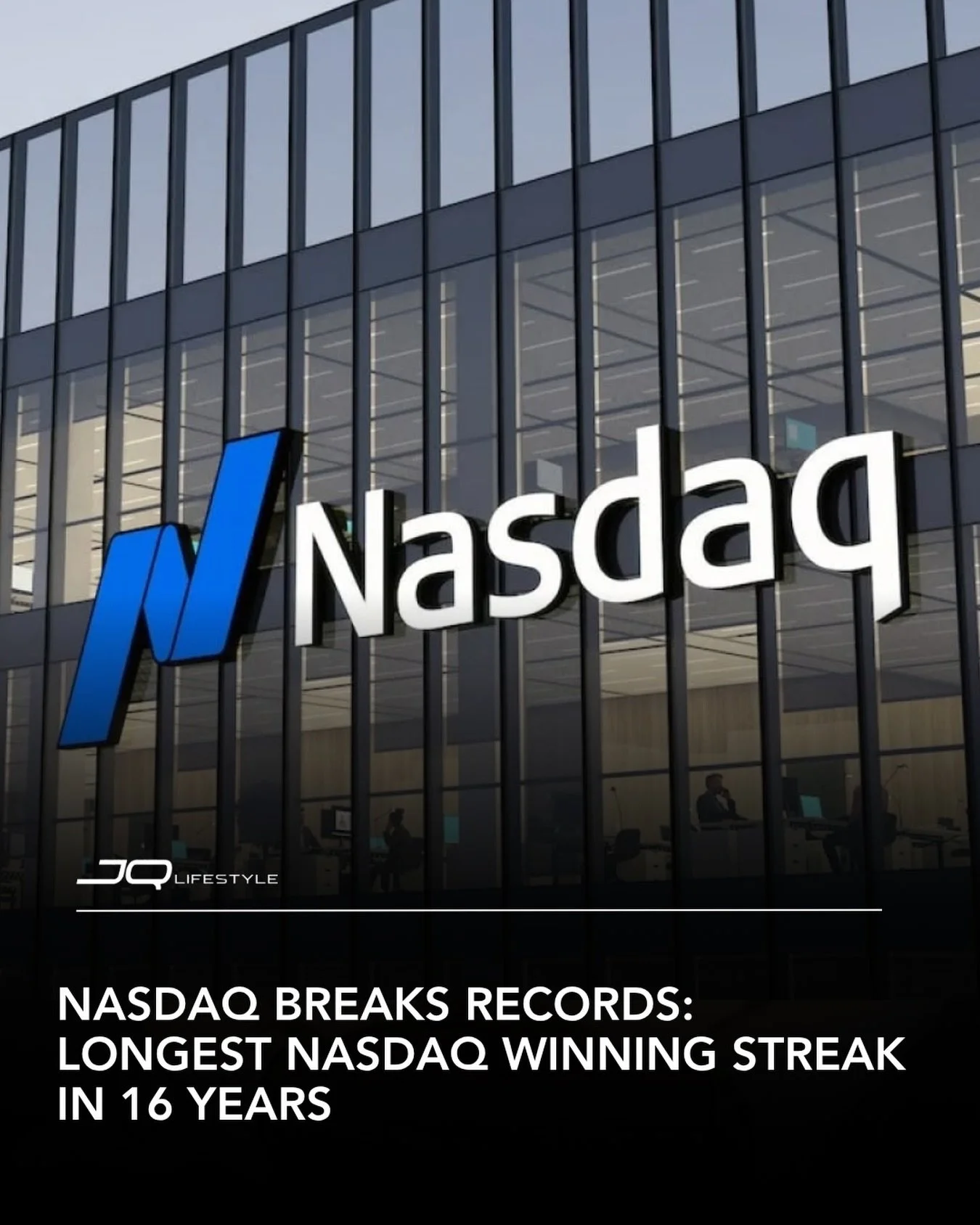 Nasdaq just closed at another record high, extending its longest winning streak in over 16 years! 

After 12 straight days of gains, the tech‑heavy index continues to lead the market higher. The S&amp;P 500 also hit a fresh record, while the Russell 