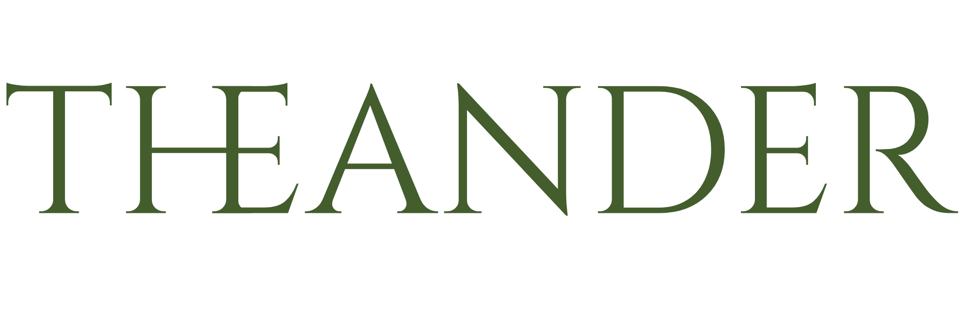 The word "The Tander" written in large, dark green, serif font on a transparent background.