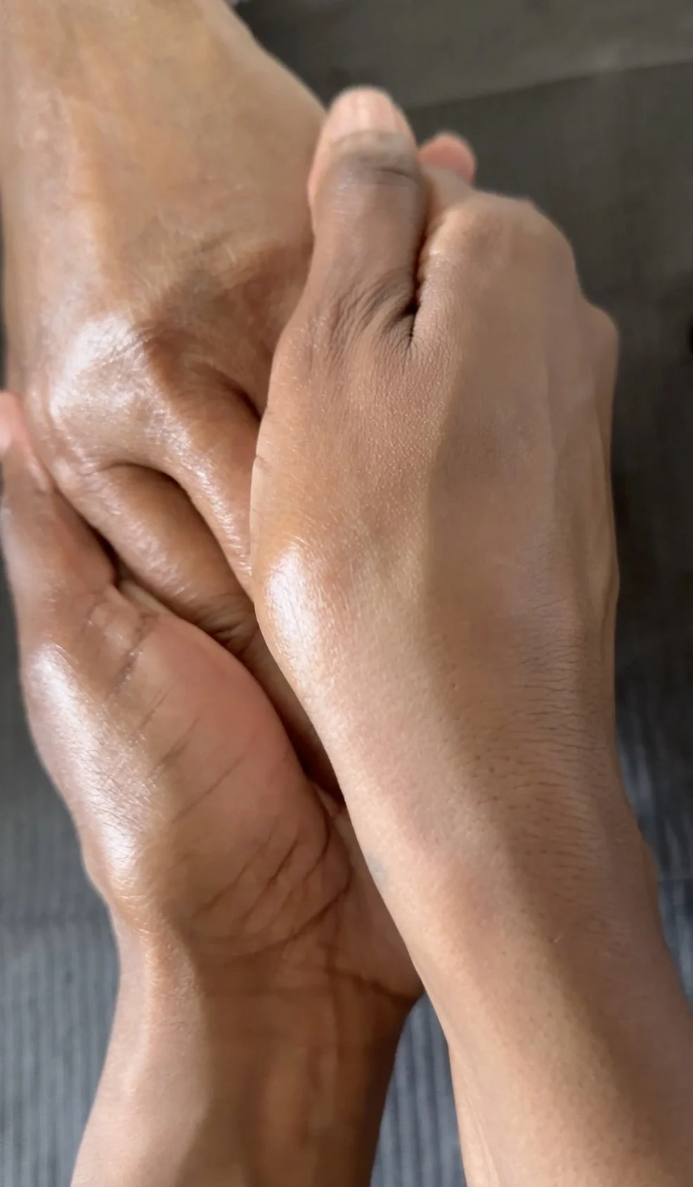 Close-up of hand massage.