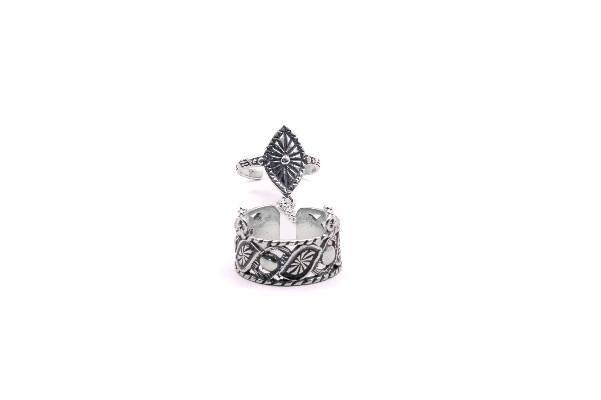 Silver eye (double chain ring)