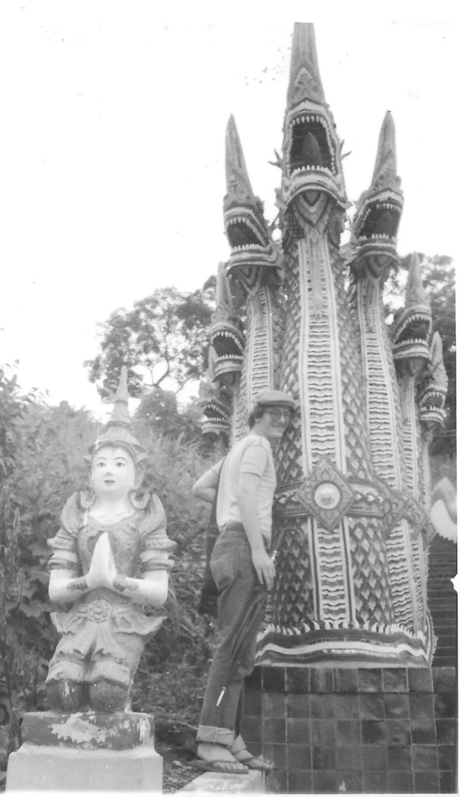 Ed on Mae Sai Stairs to Chedi.
