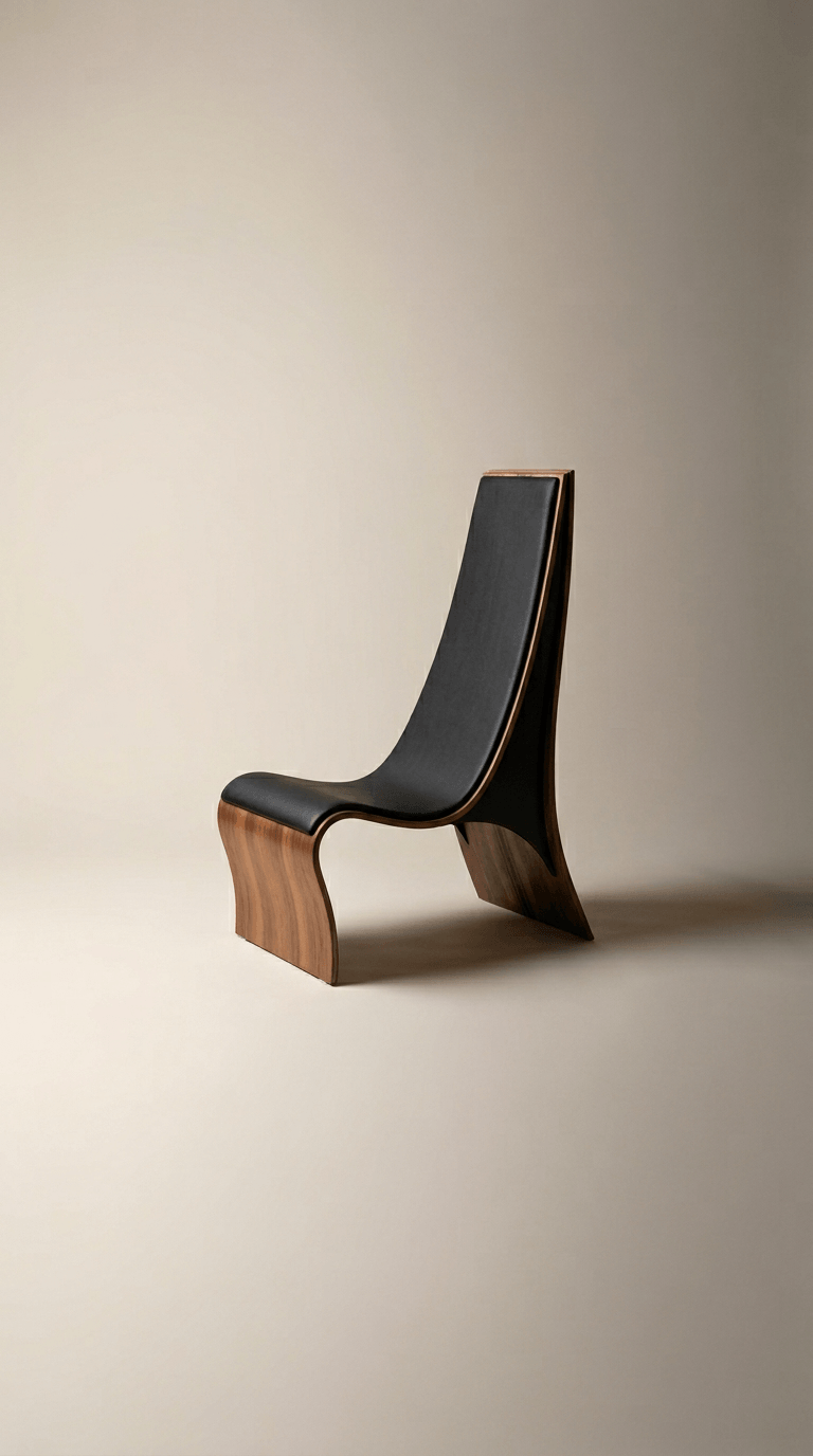 Carbon Fibre and Black Leather Armchair by Will Marx