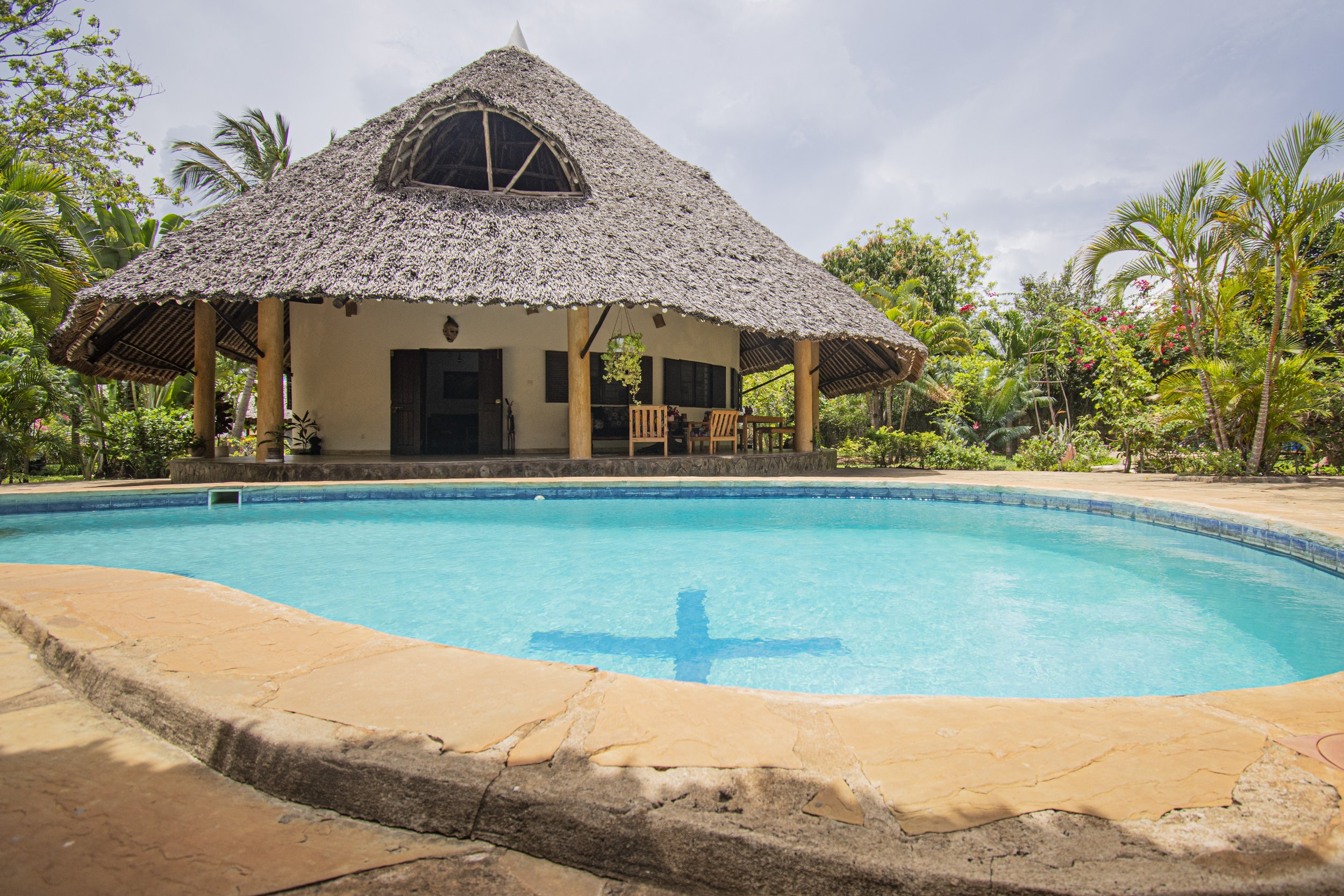 House of Afya exterior with pool Diani Kenya