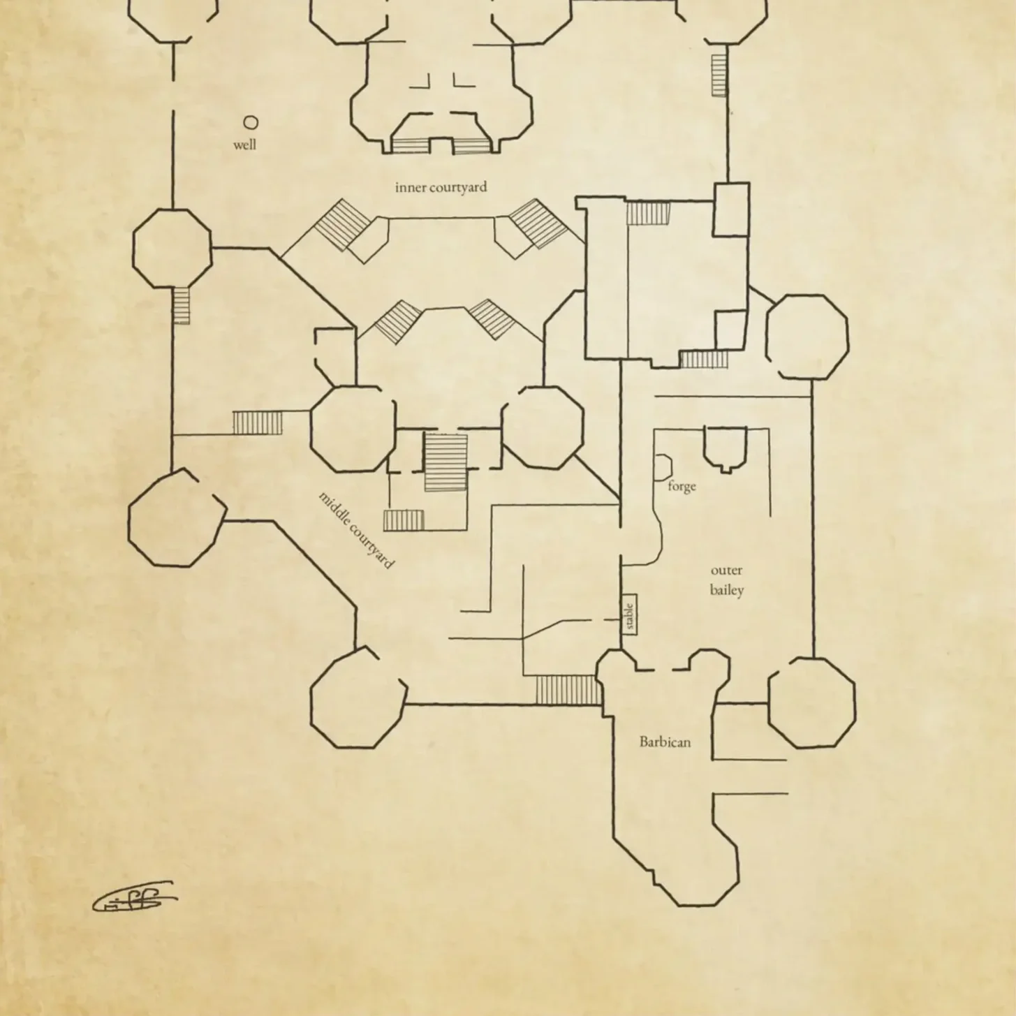 Kaer+Morhen+The+Witcher+Fantasy+Castle+Map+Dark+Wood+Frame.webp
