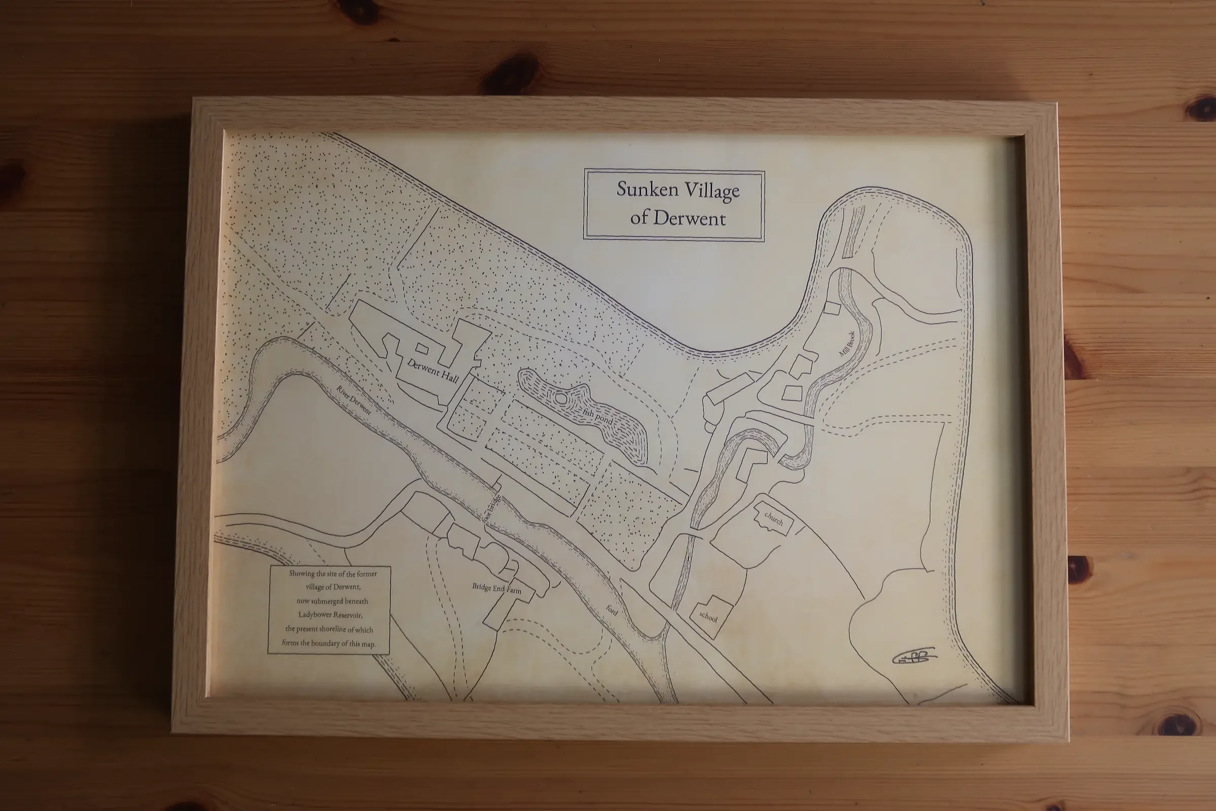 Sunken Lost VIllage Derwent Vintage Historical Map Peak District 03.webp