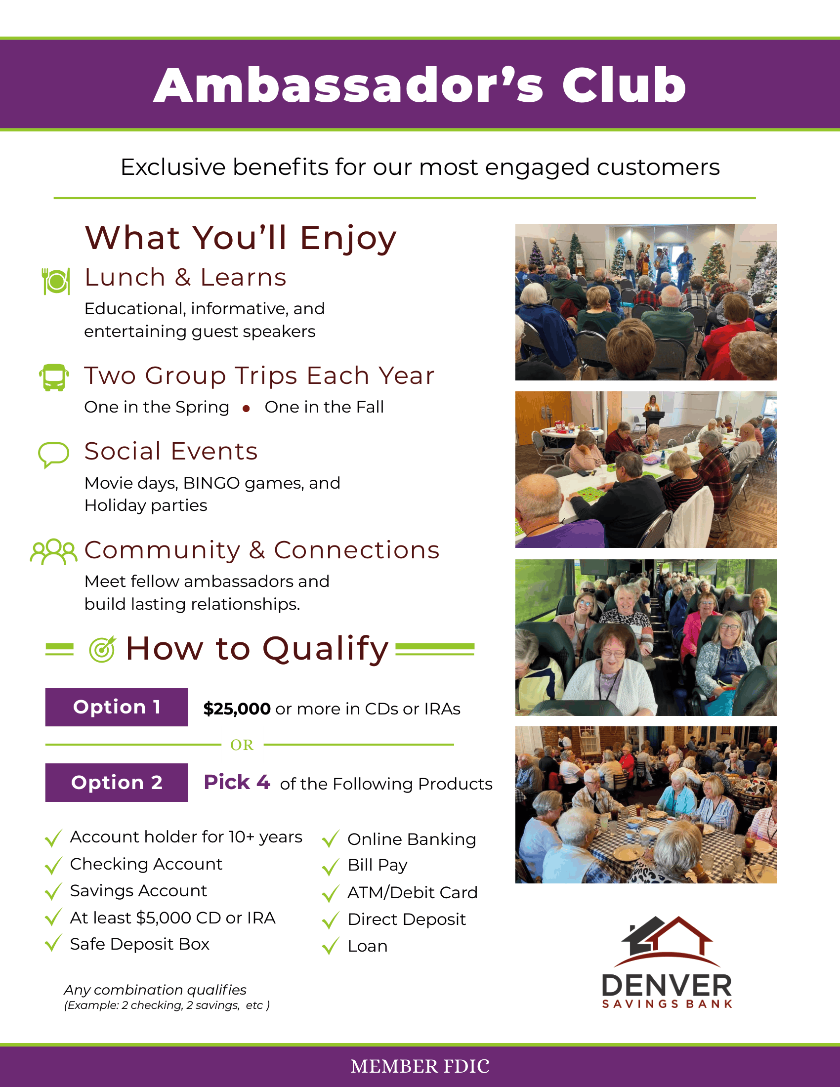 Denver Savings Bank Ambassador Club Flyer