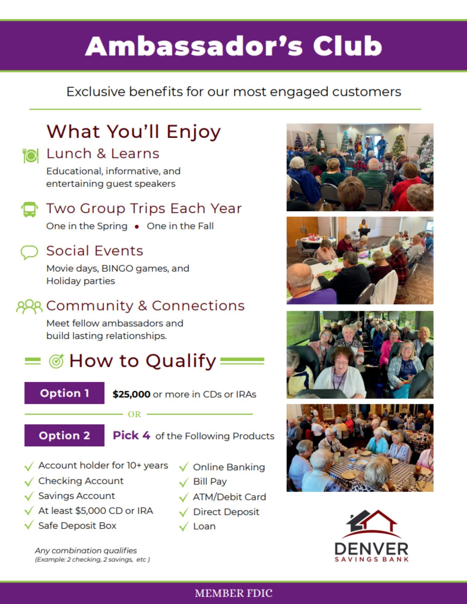 Denver Savings Bank material after redesign