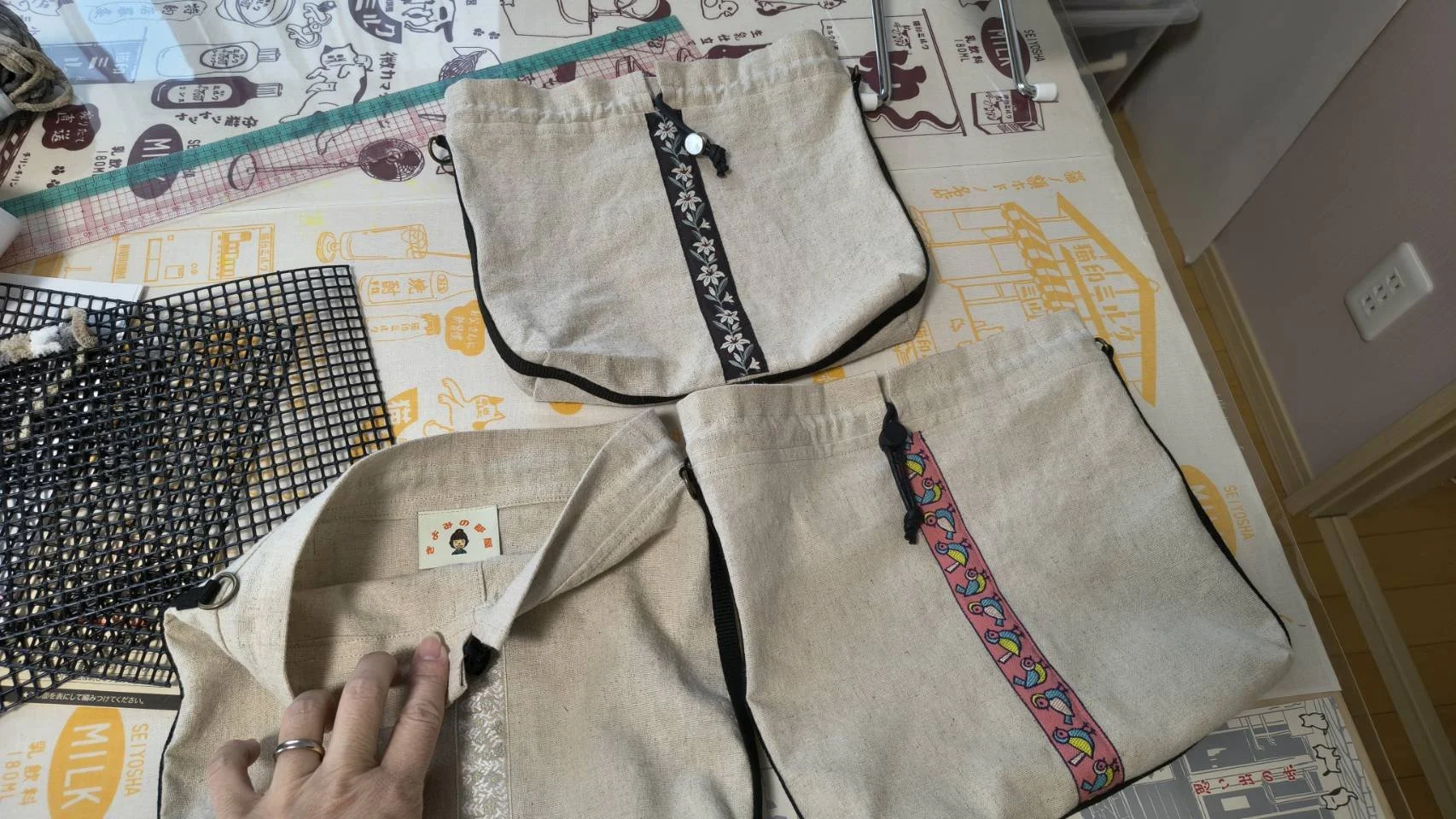 巾着カバンを二個追加で作りました。