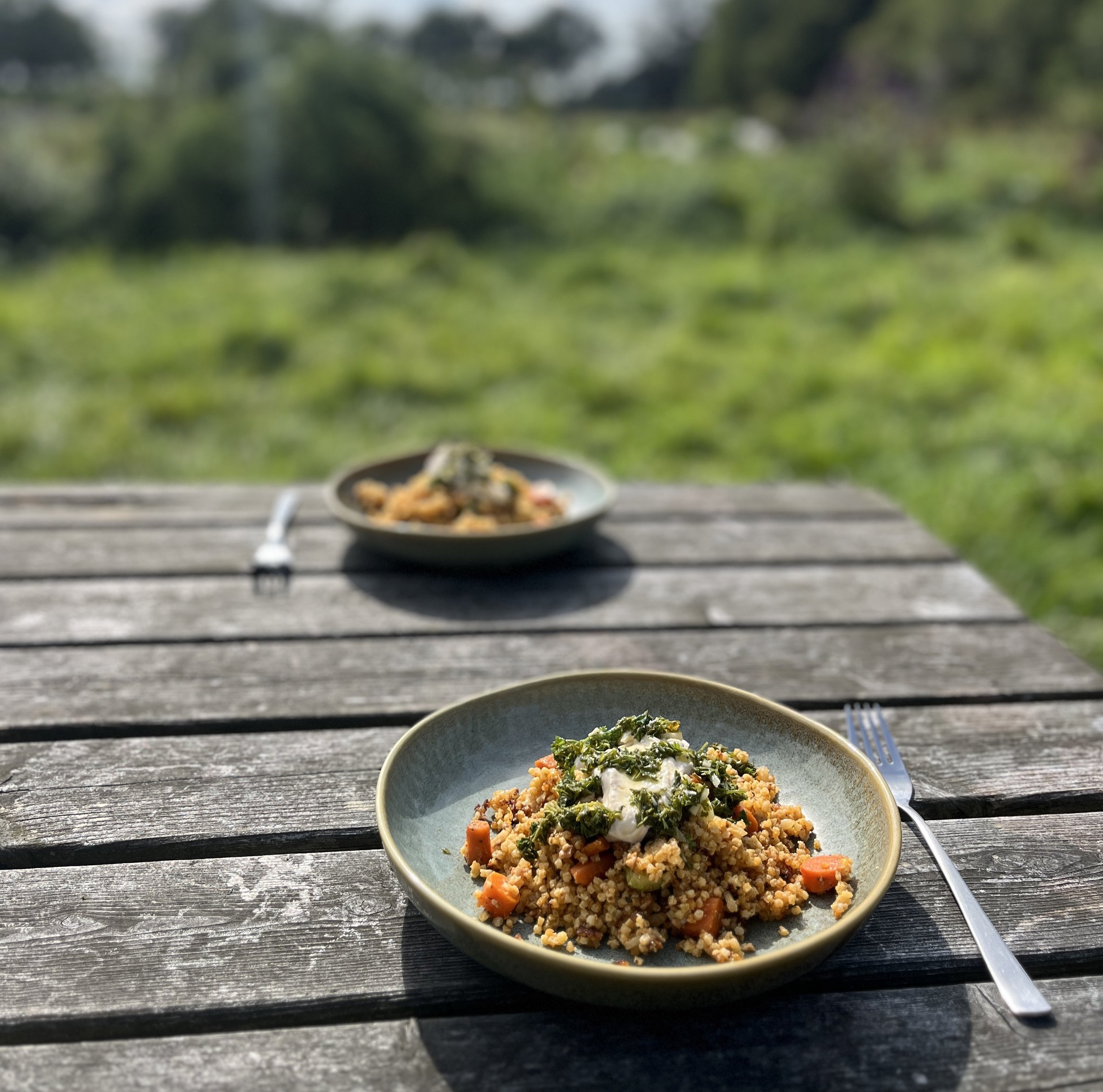 Gierst met wortel en prei