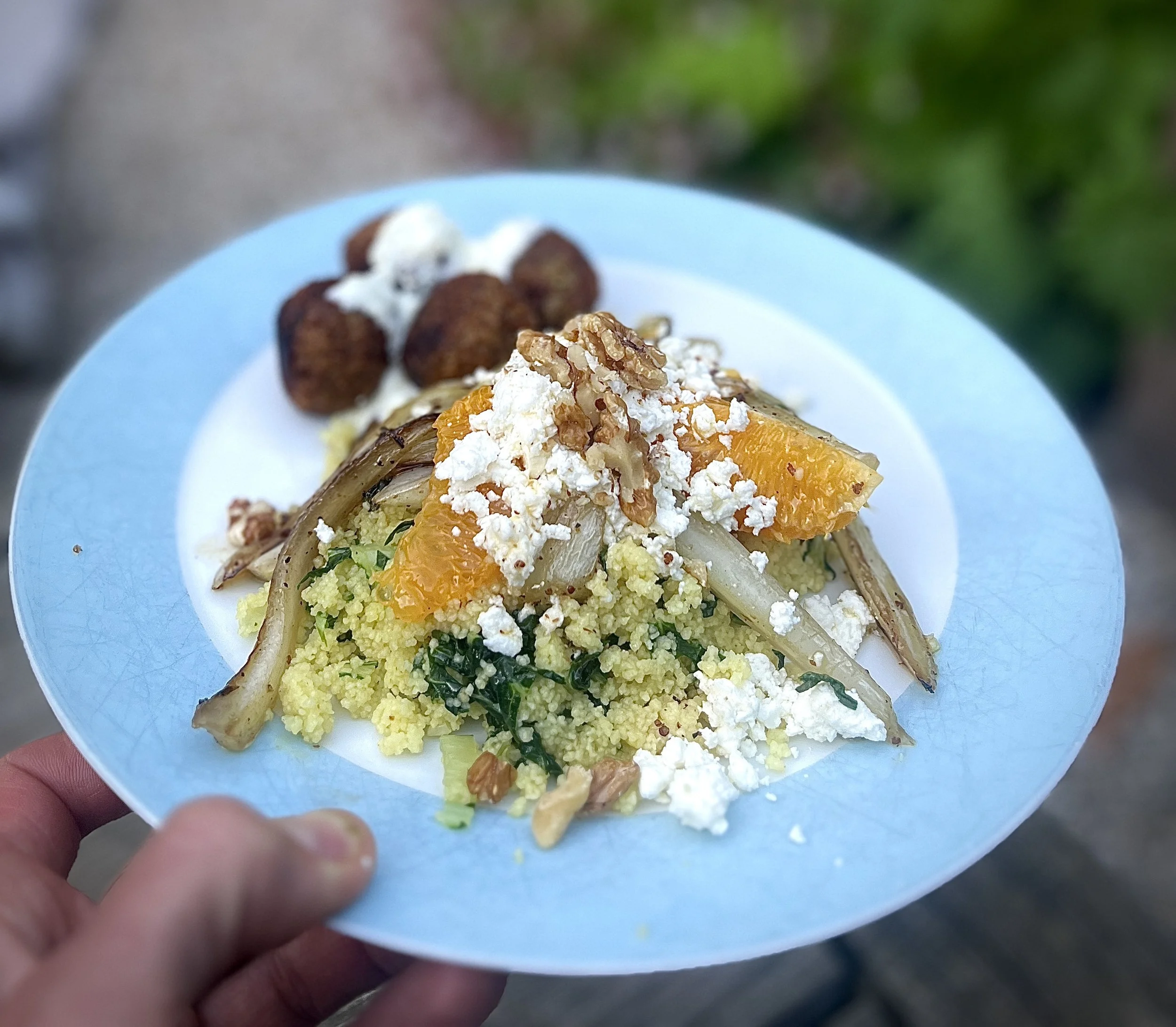 Midden-Oosterse Paksoi met Sinaasappel, Feta en Couscous