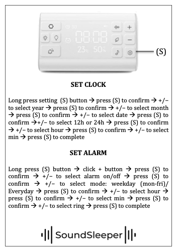 SoundSleeper white noise machine quick start guide