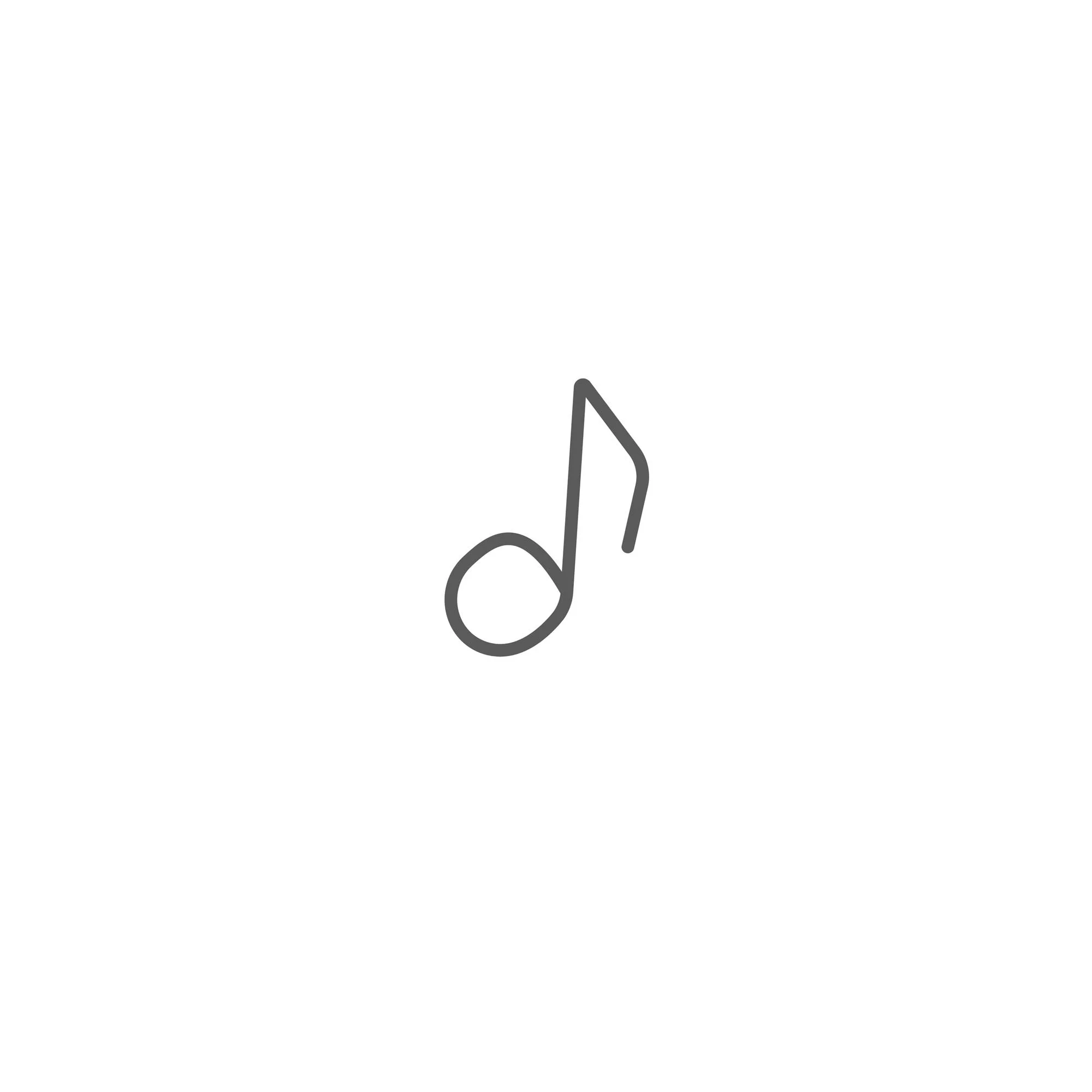 Music note icon on a plain background.