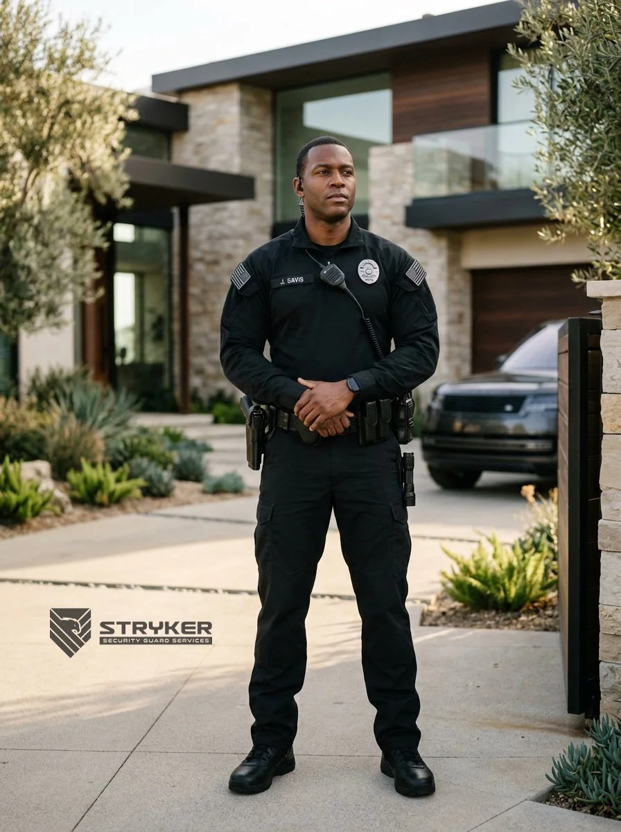 Armed/Unarmed Private Residential Security Guard near Malibu, Calabasas, Woodland Hills and Los Angeles covering Luxury High End Home, Concierge Level Home Security, Celebrity Estate Private Security Guards.