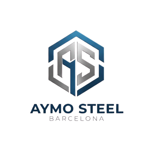 Logotipo de Aymo Steel Barcelona con un escudo con las letras 'AS' y el texto debajo.