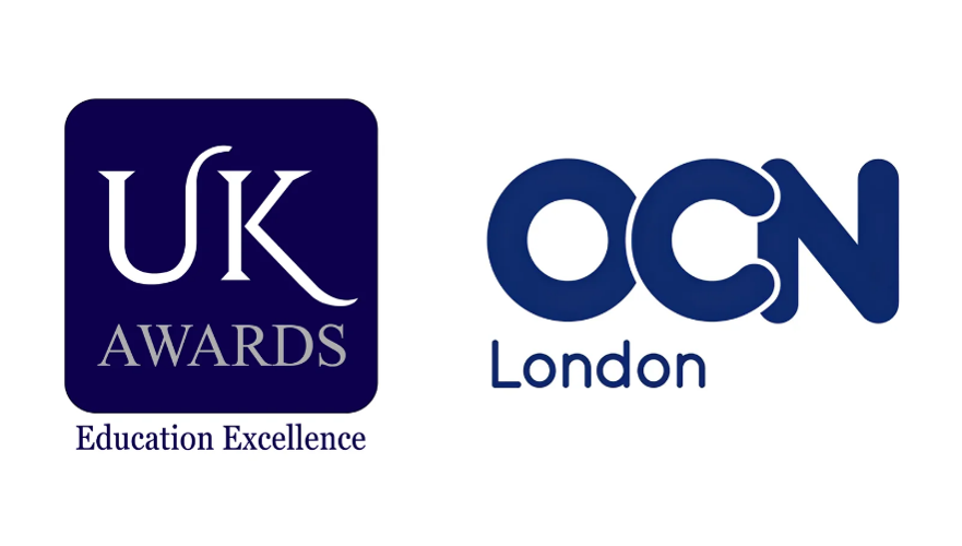 Logo of UK Awards with the tagline 'Education Excellence' and the OCN London logo.