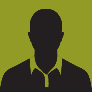 Silhouette d'un homme portant une chemise avec un fond vert