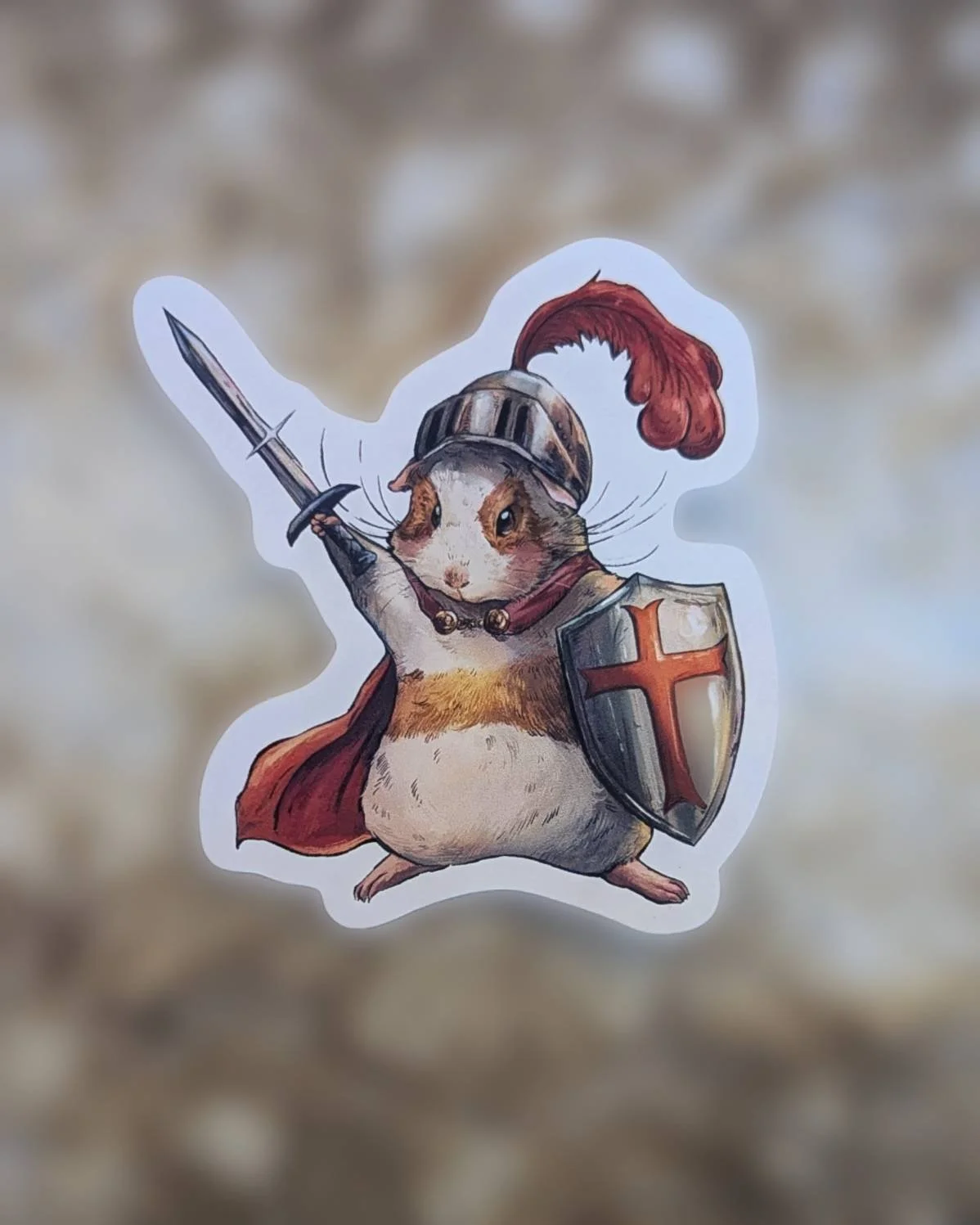 Guinea Pig Knight Vinyl Sticker