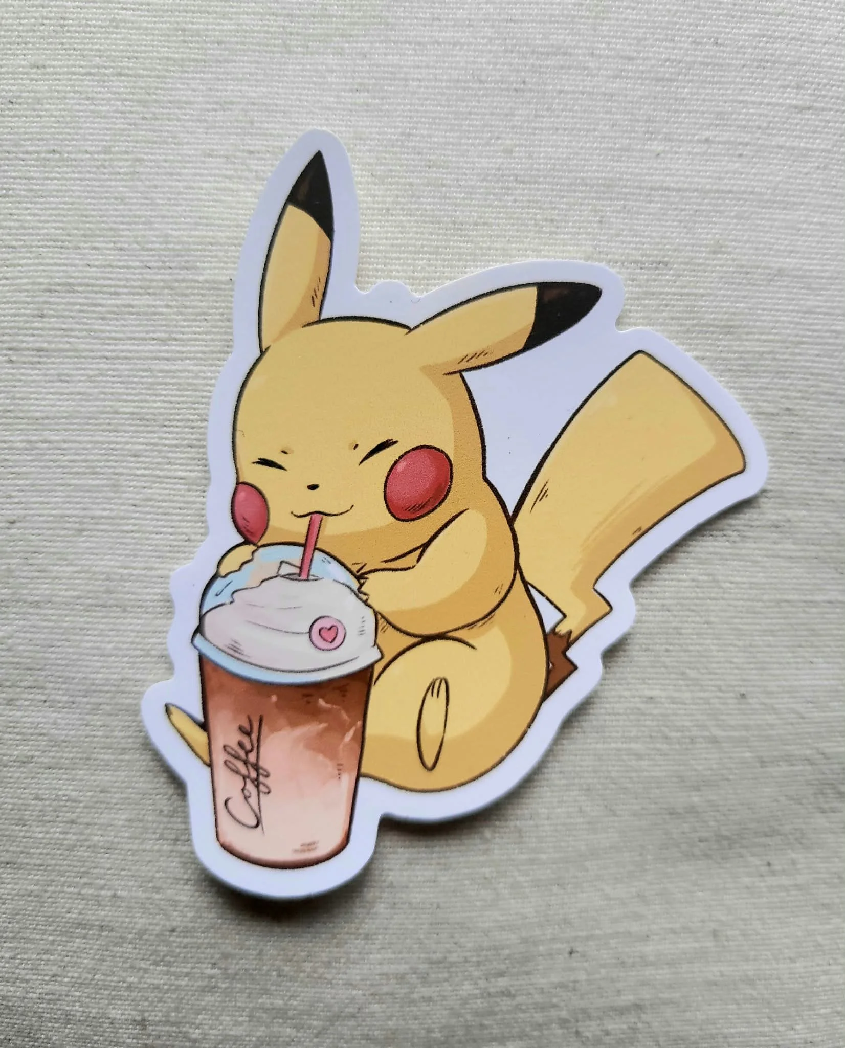 Pikachu Coffee Sticker
