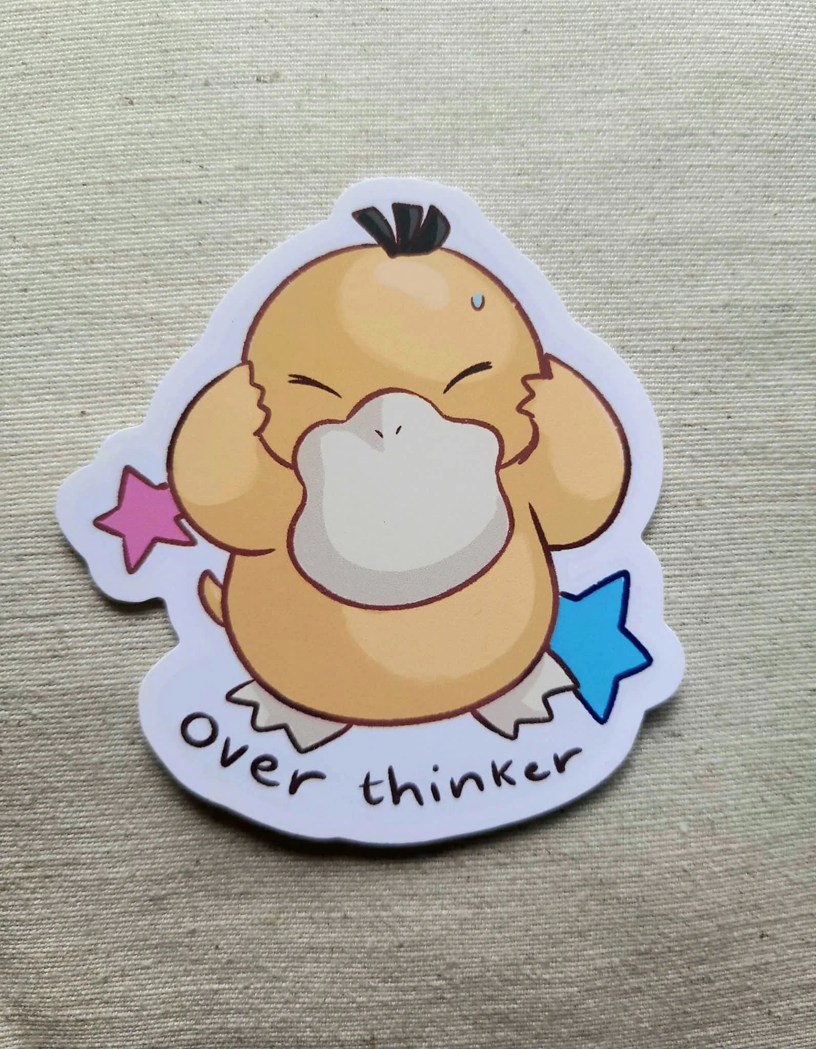 Overthinker Psyduck Sticker