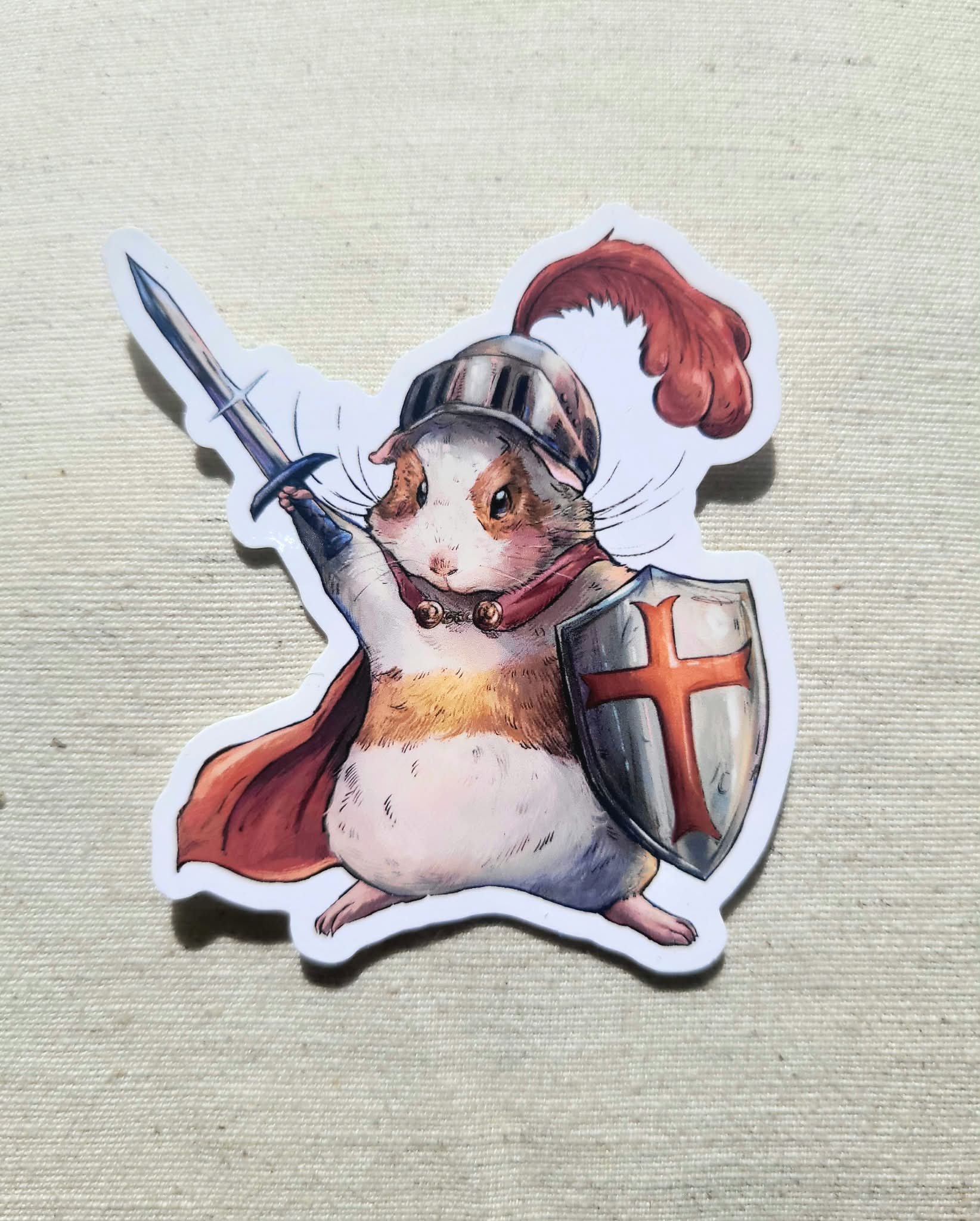 Guinea Pig Knight Vinyl Sticker