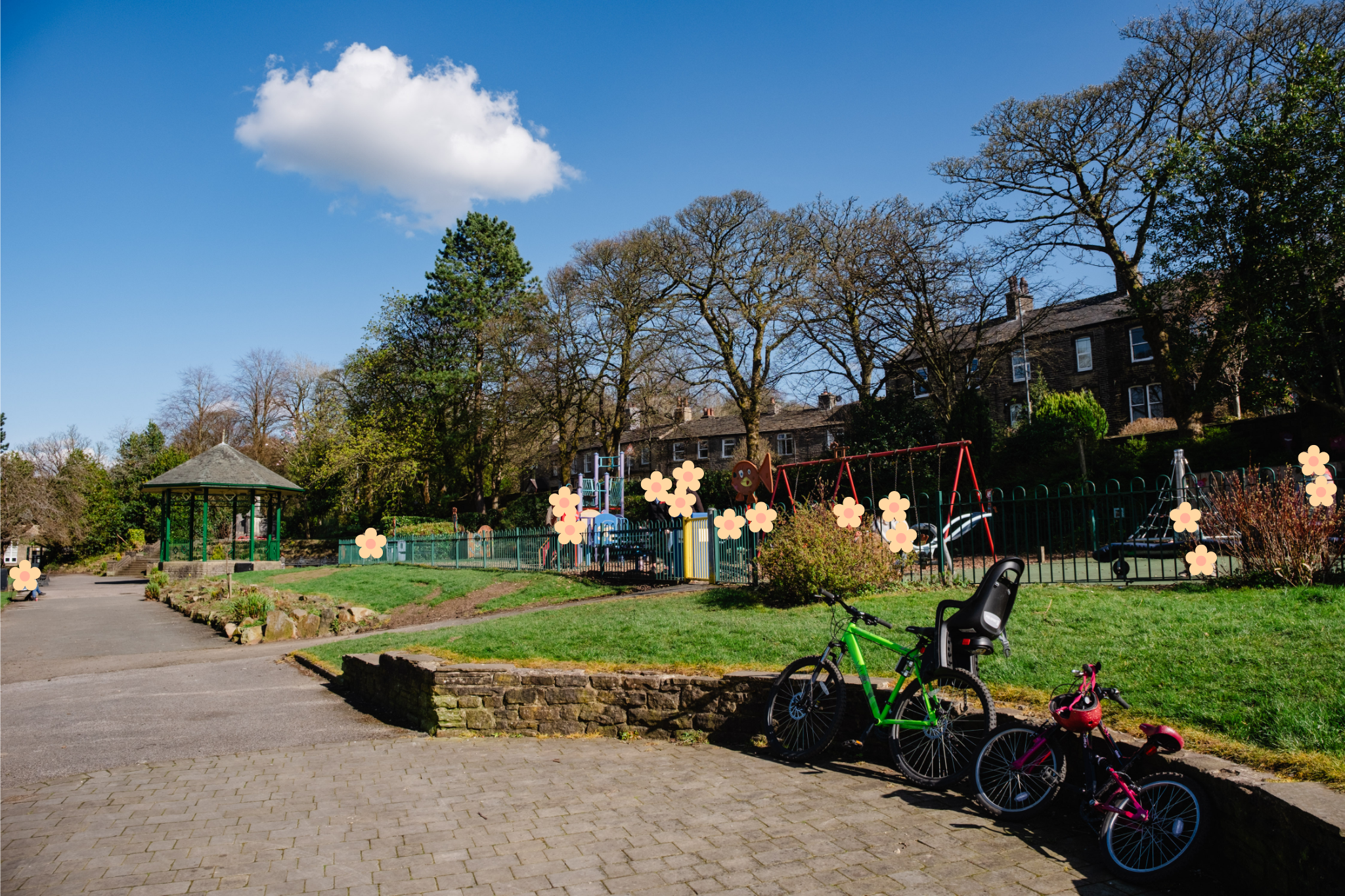 A play area in Marsden Park in Marsden, West Yorkshire.