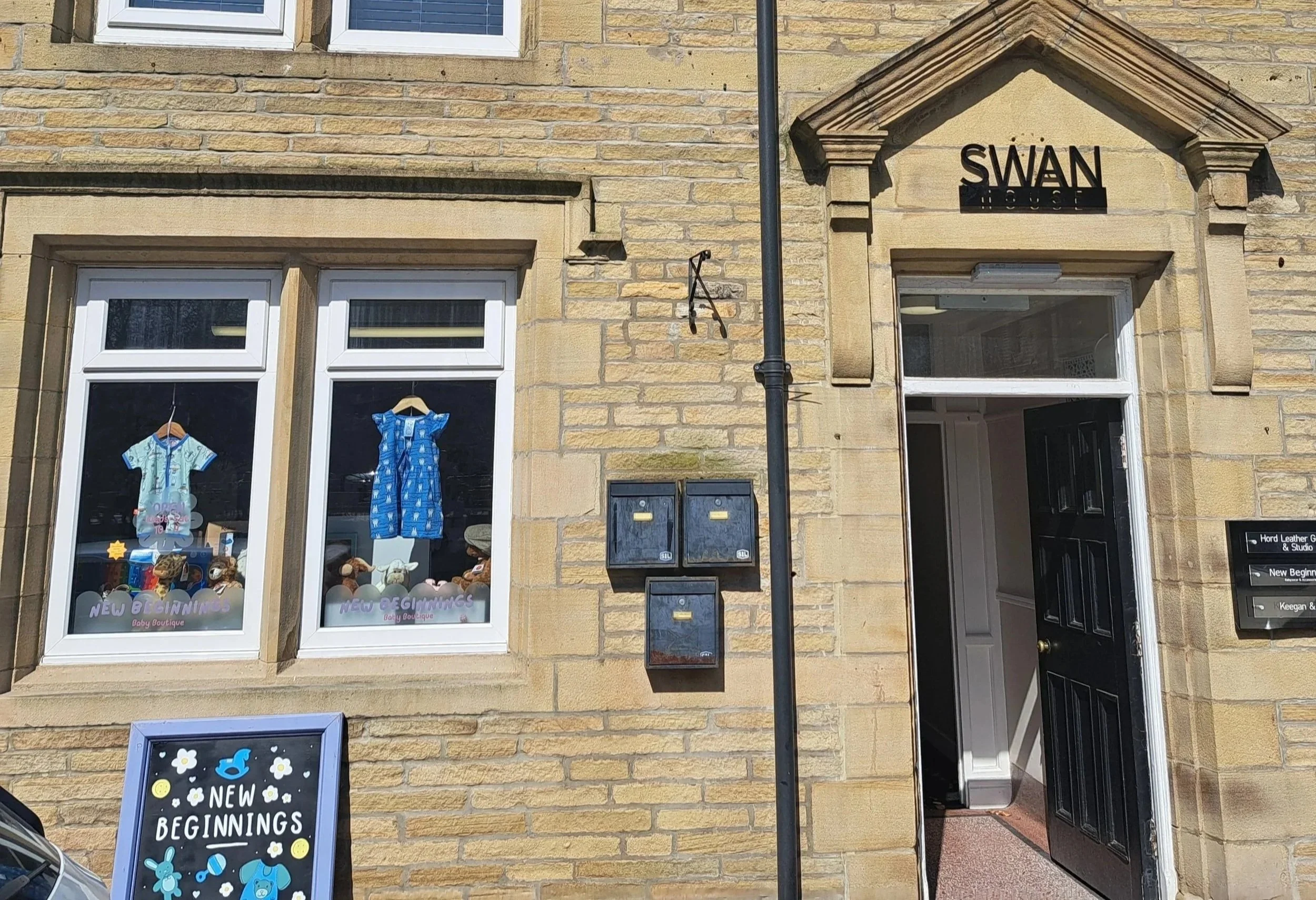 The outside of New Beginnings Baby Boutique in Marsden, West Yorkshire.