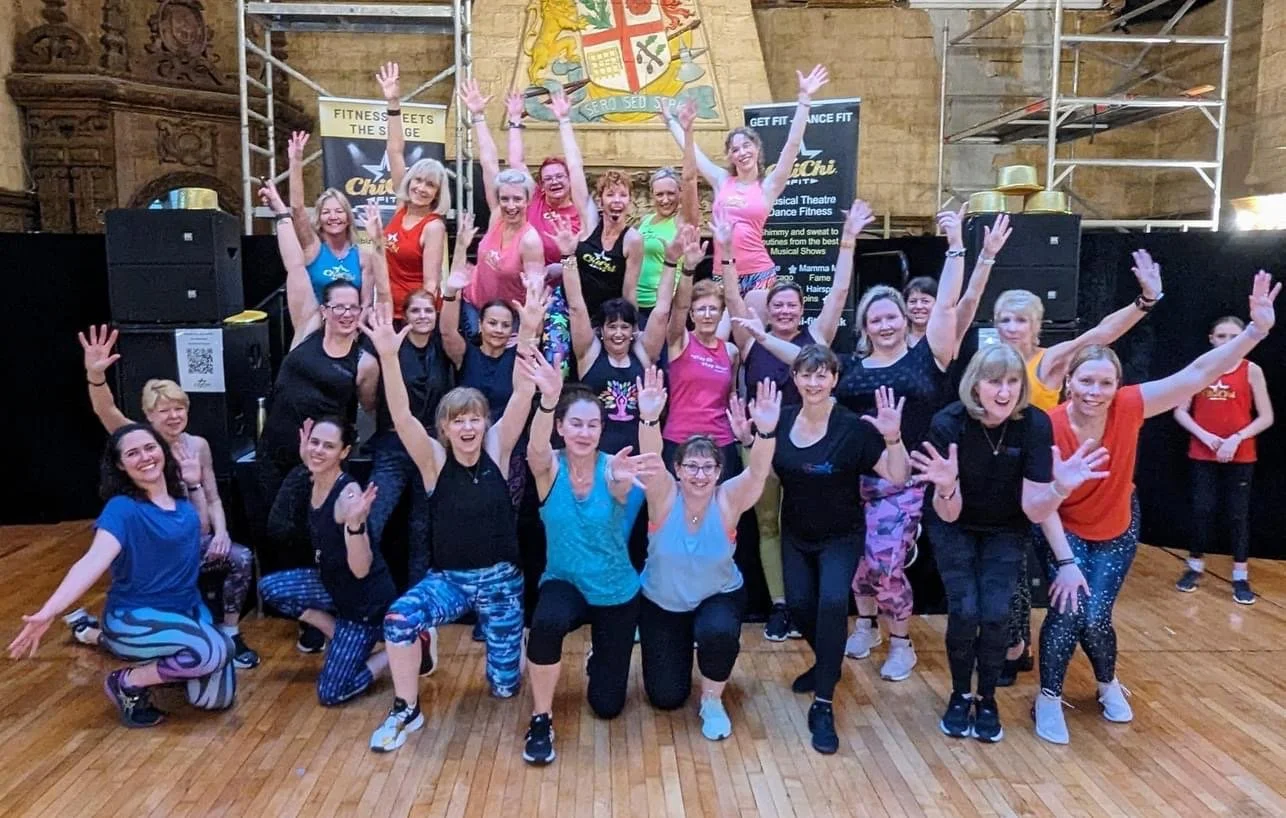 The members of a chichi-fit exercise class in Marsden, West Yorkshire.