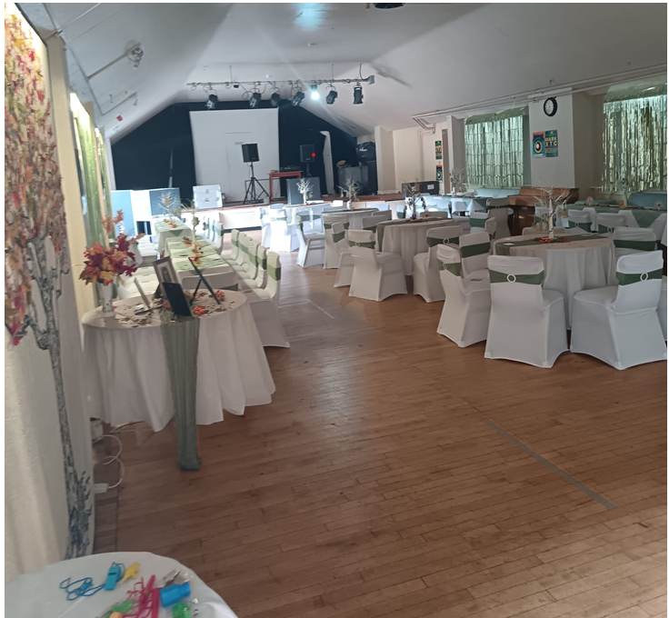 Marsden Royal British Legion set up for a wedding in Marsden, West Yorkshire.