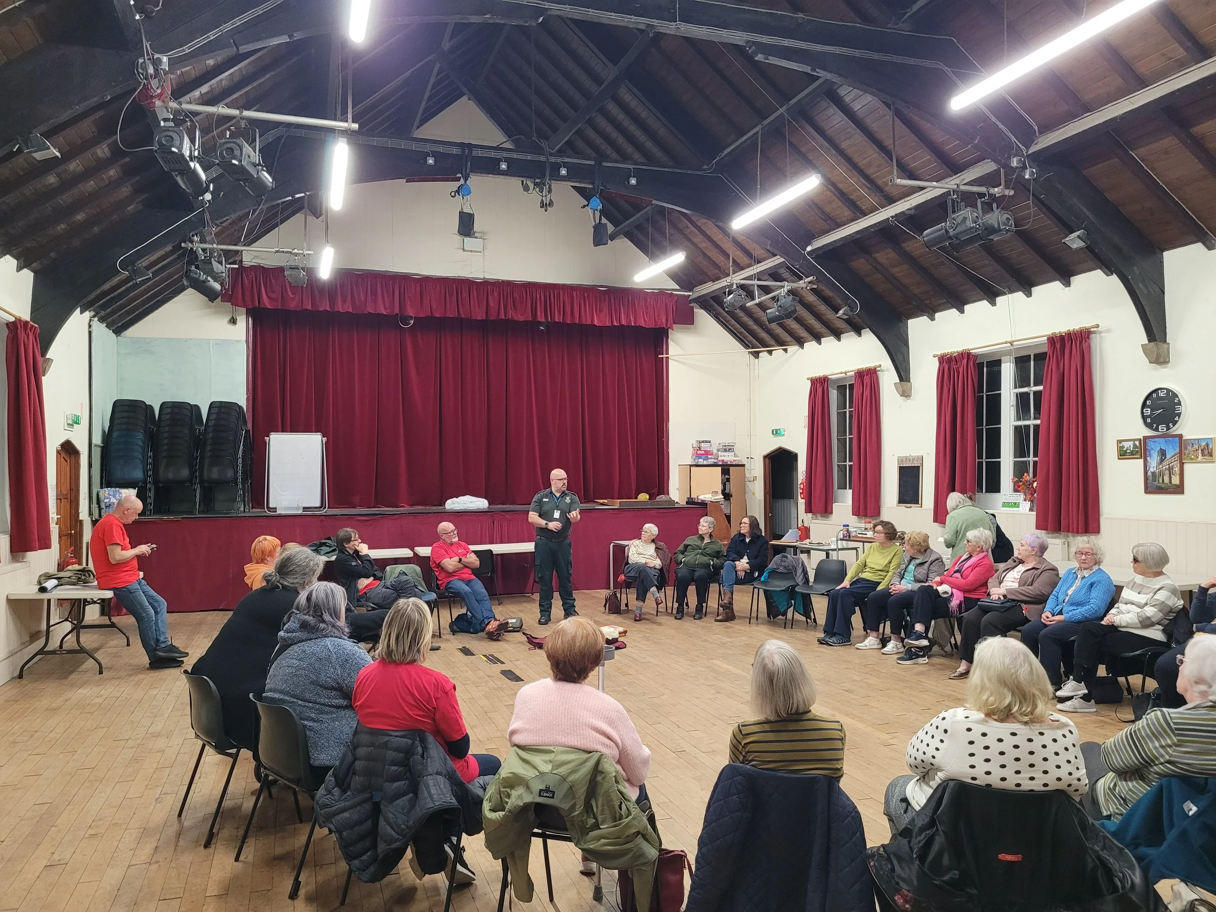 A demonstration by the Marsden Defib Association in Marsden, West Yorkshire.