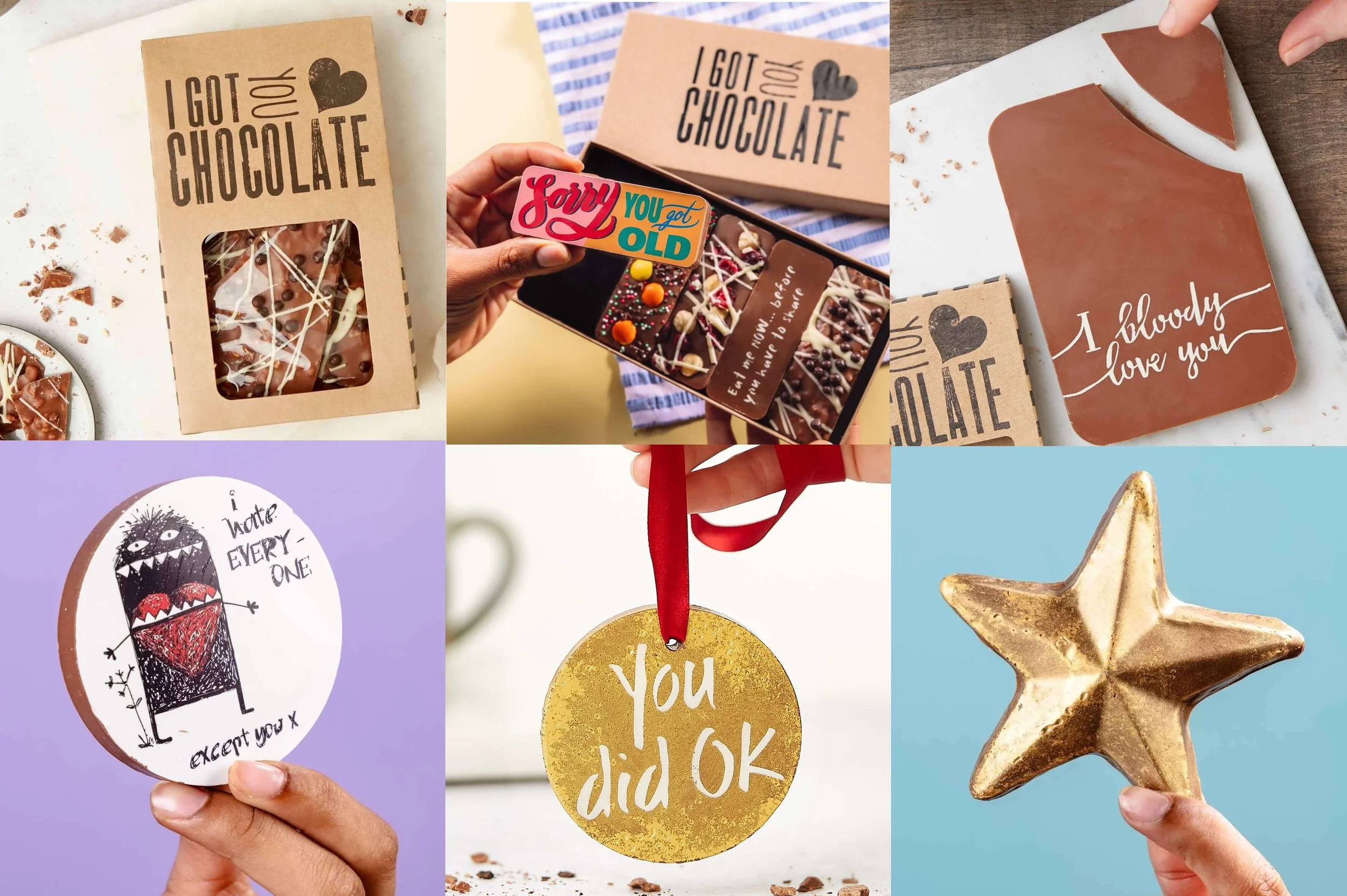 Various chocolates for sale from Bagstock and Bumble, based in Marsden, West Yorkshire.