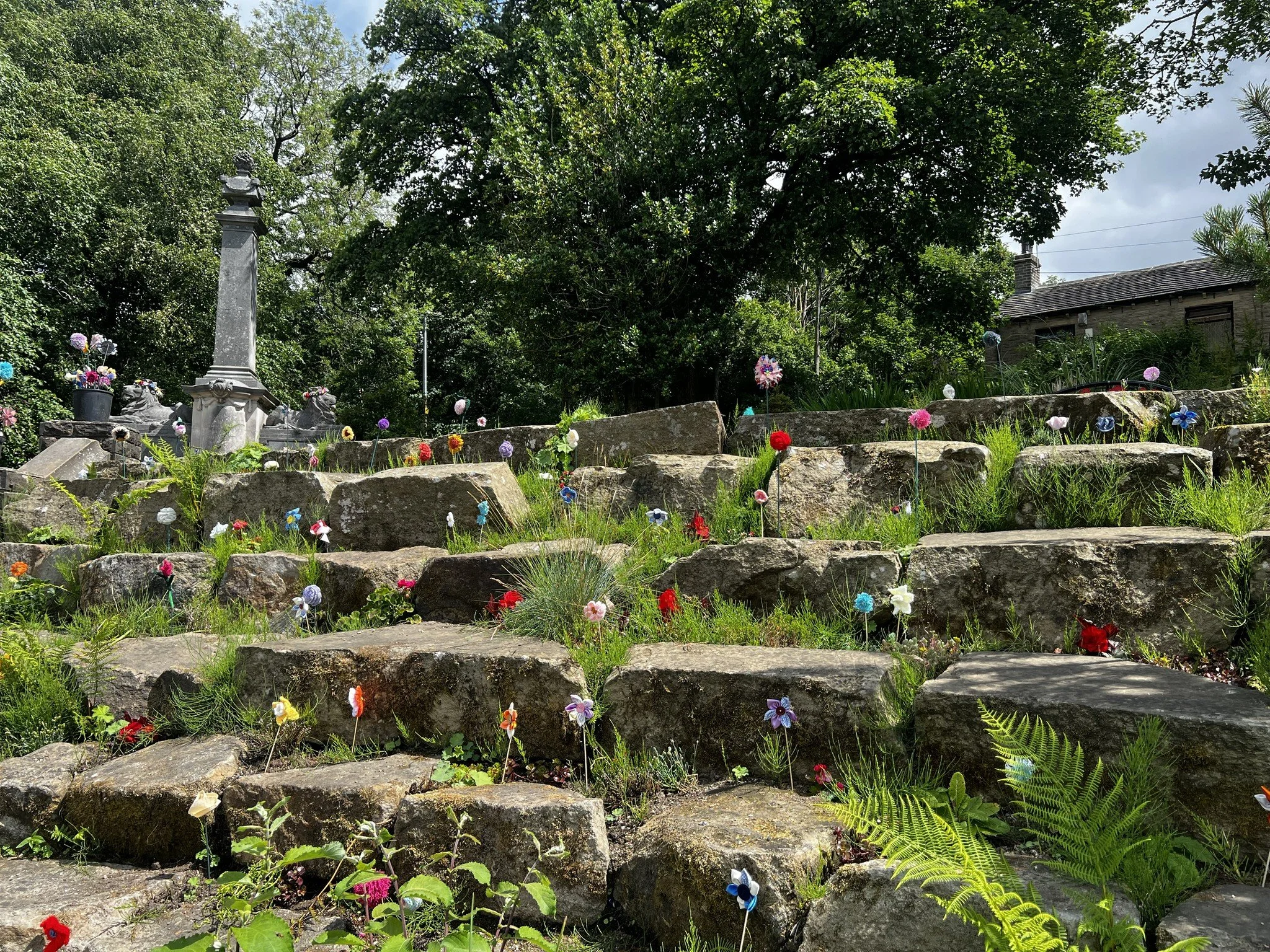 A flower bomb event held in Marsden Park in Marsden, West Yorkshire.
