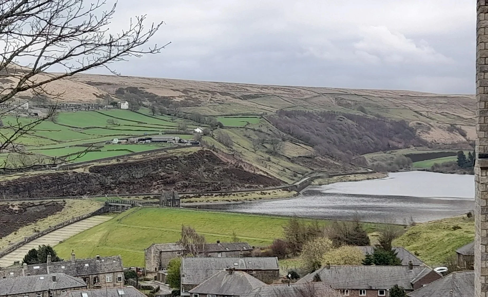 The view from Puleside Working Men's Club in Marsden, West Yorkshire.