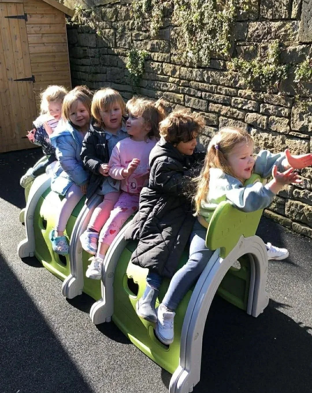 Children enjoying activities at the Marsden Pre-School Playgroup in Marsden, West Yorkshire.