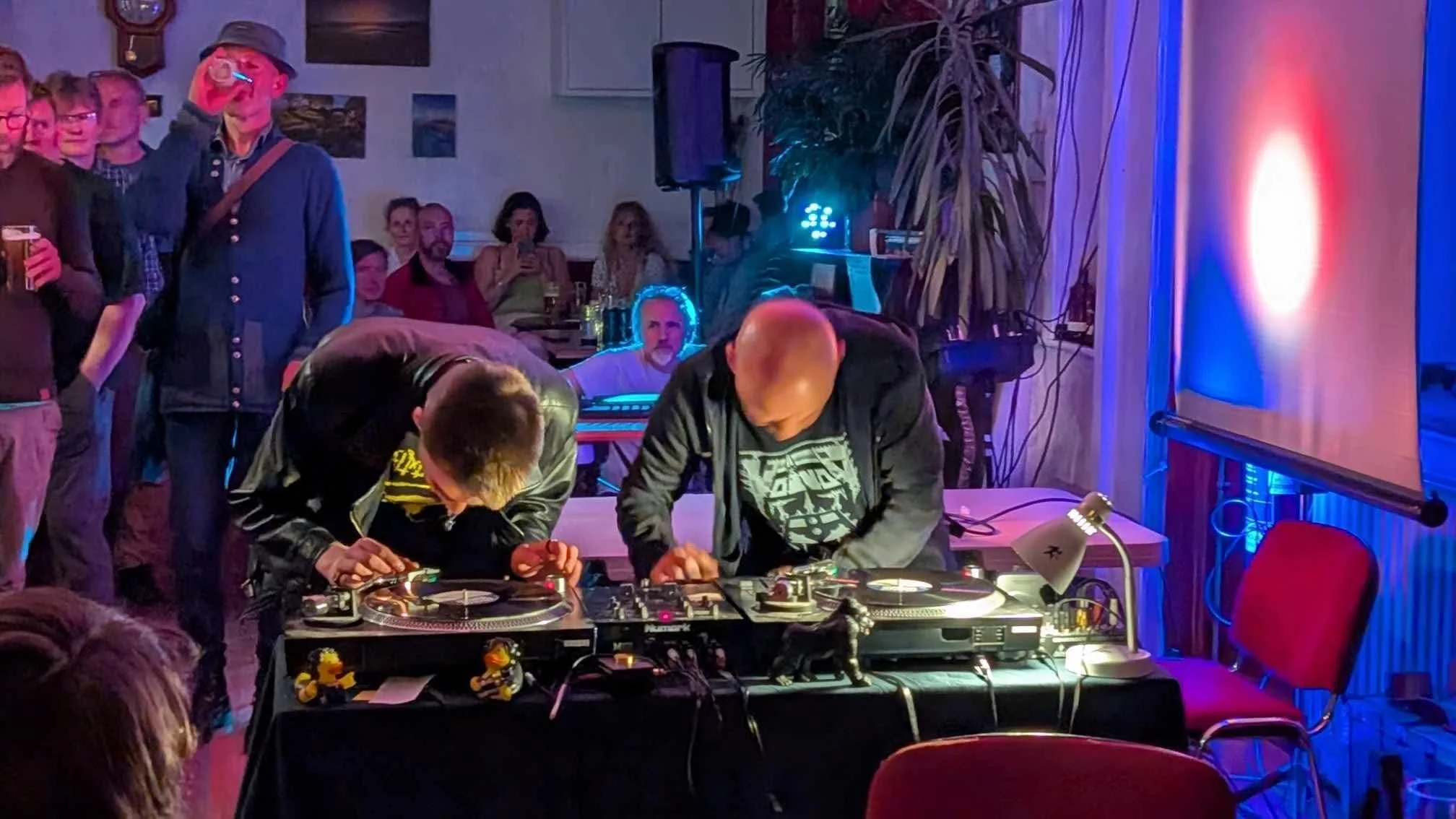 DJs playing music for Marsden No.1 Live at Puleside Working Men's Club in Marsden, West Yorkshire.
