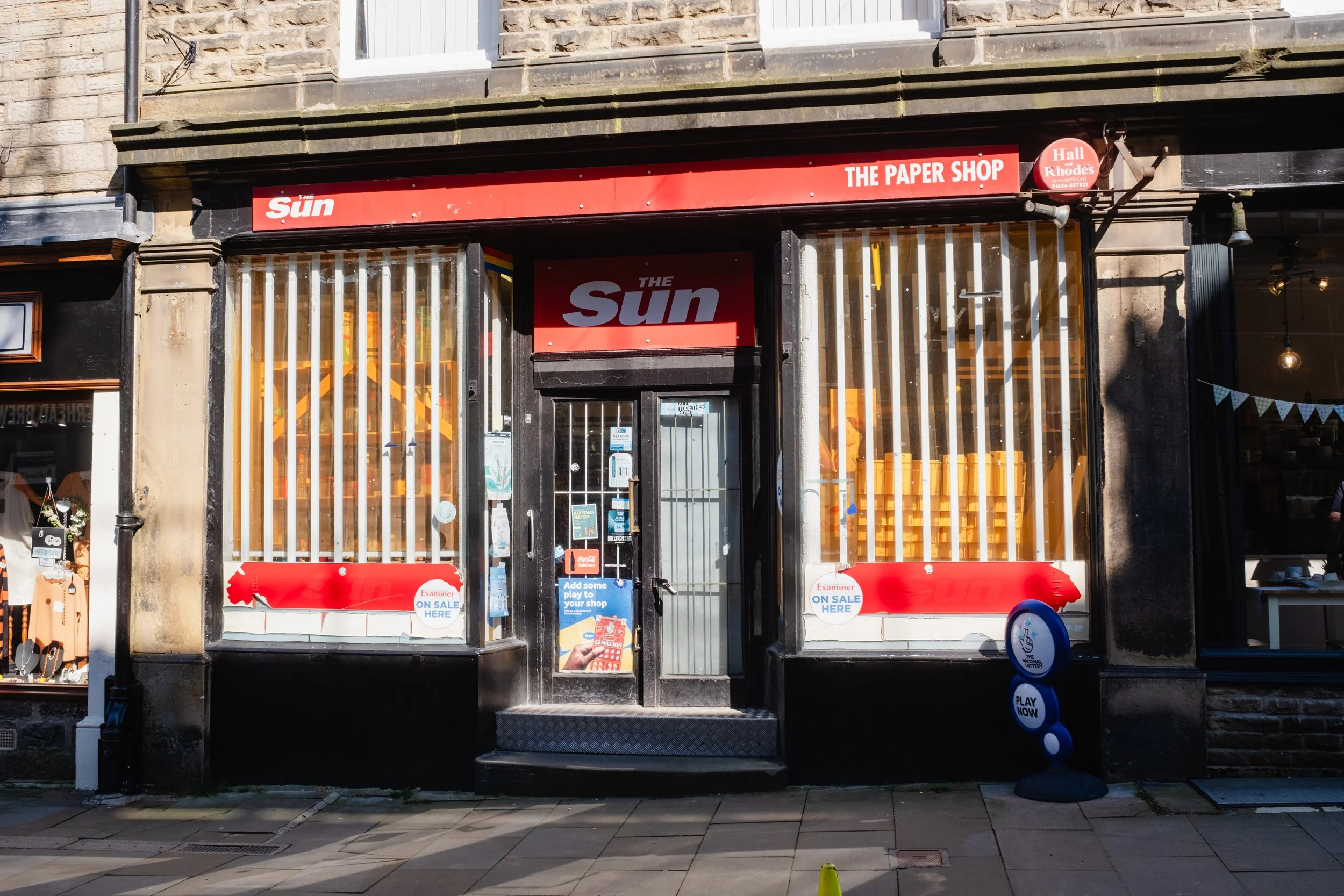 The outside of the Marsden paper shop in Marsden, West Yorkshire.