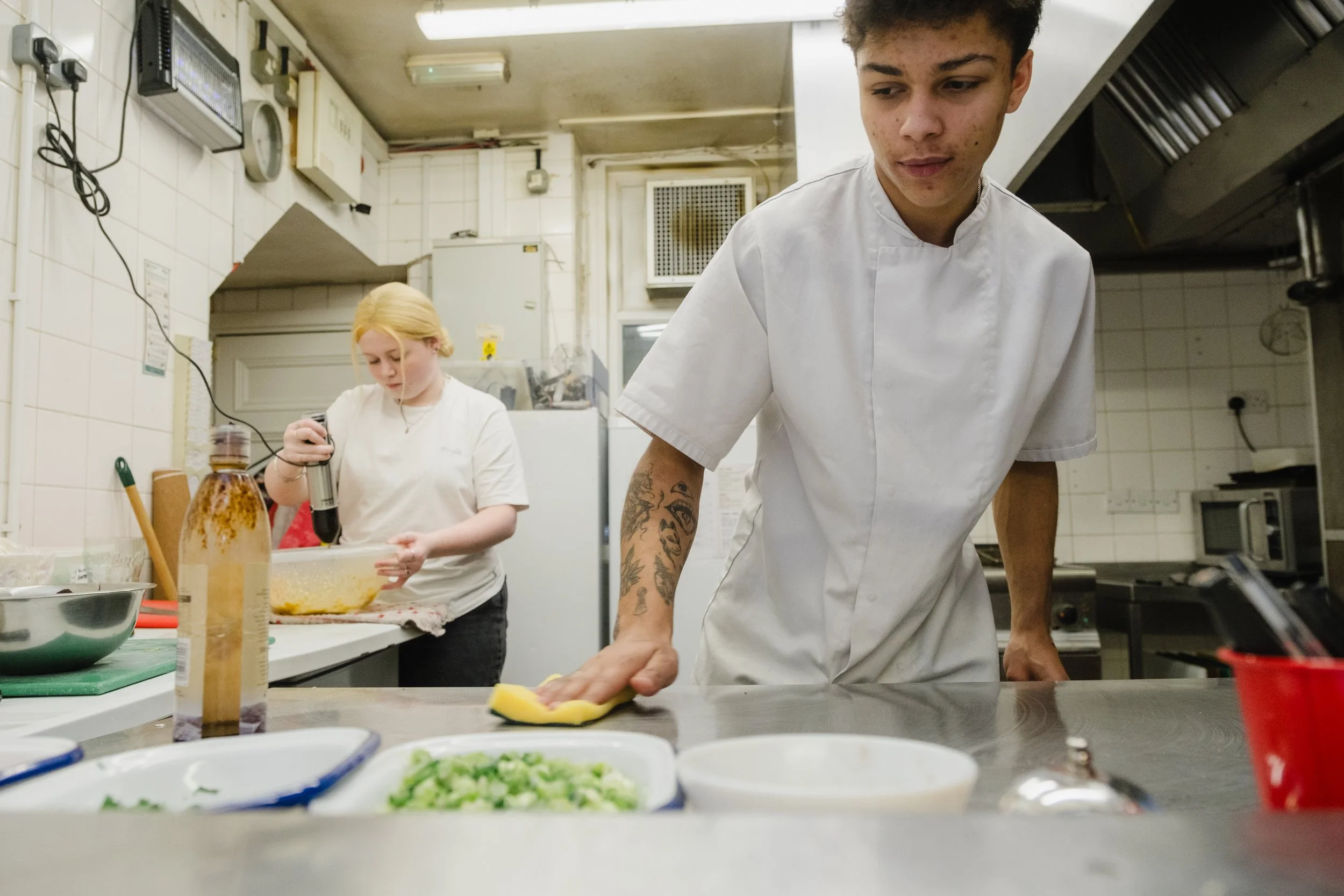 Inside the kitchen of the New Inn pub in Marsden, West Yorkshire.