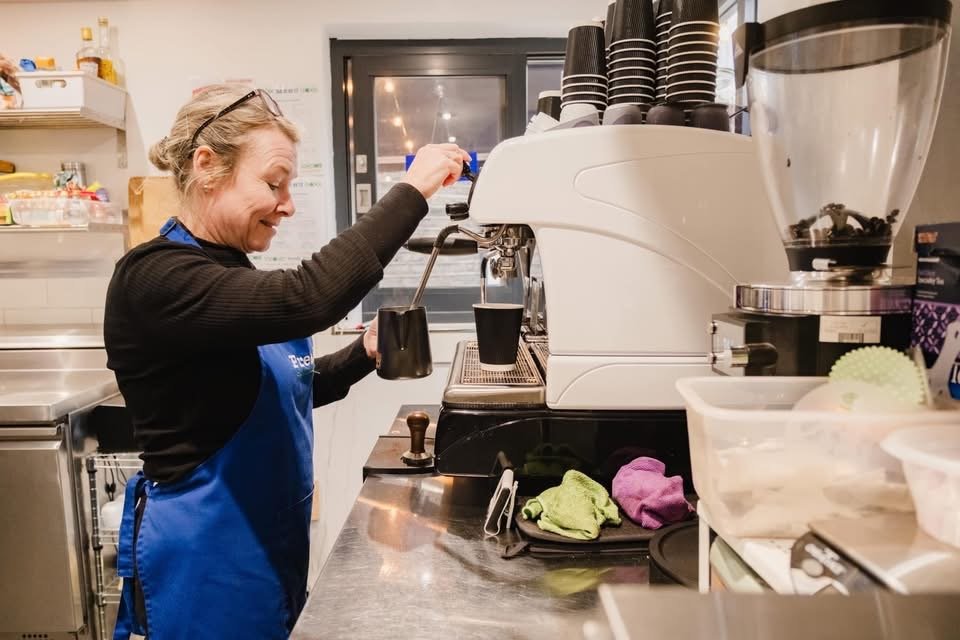 Fresh coffees being made in Prendi Cucina Italiana, Marsden, West Yorkshire.