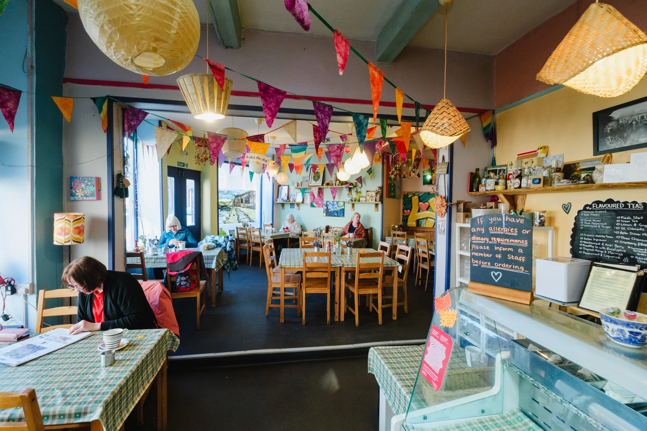 The inside of Katie's Kitchen cafe in Marsden, West Yorkshire.