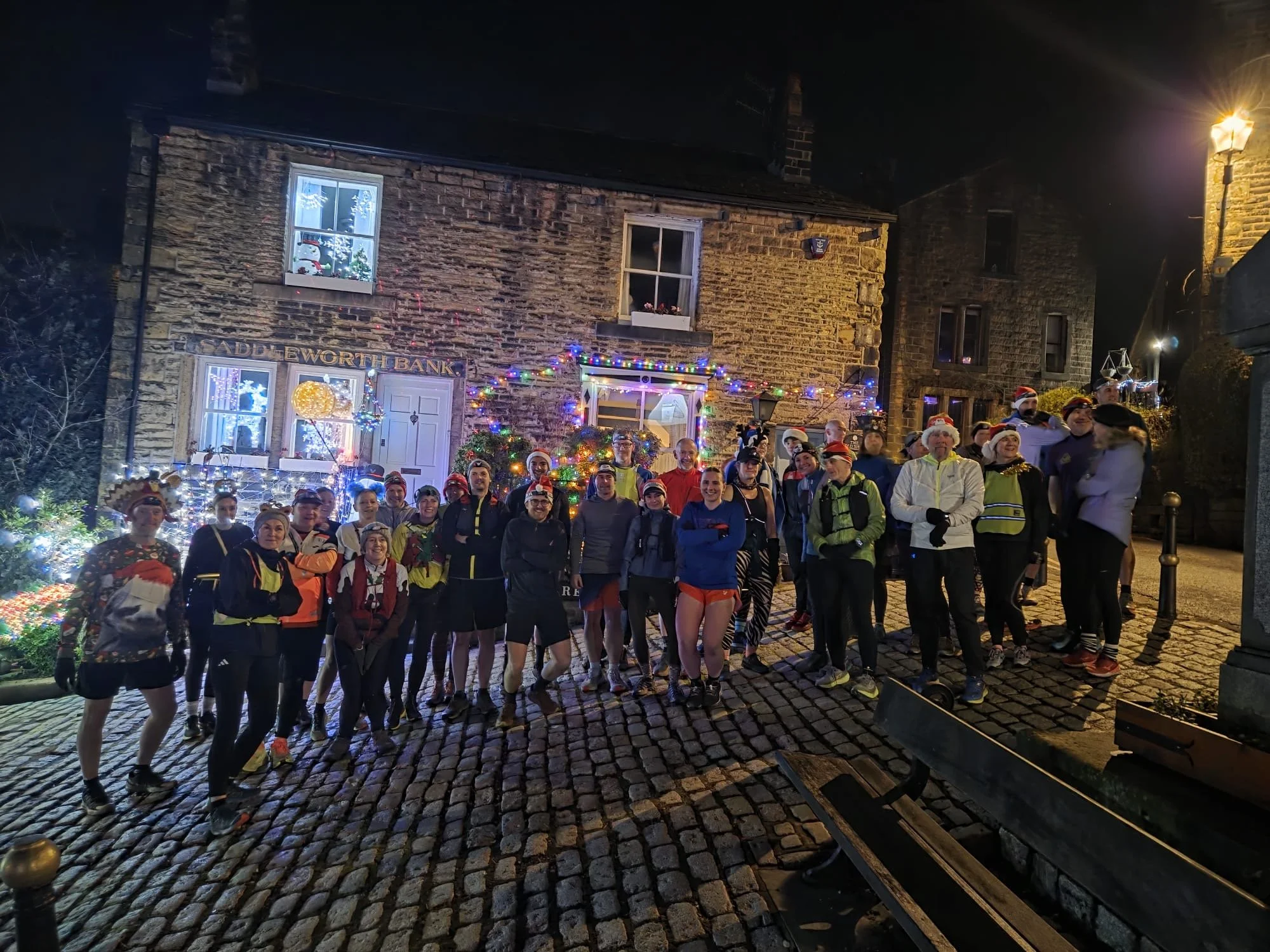 Runners from Marsden Racers out for a run at Christmas time.