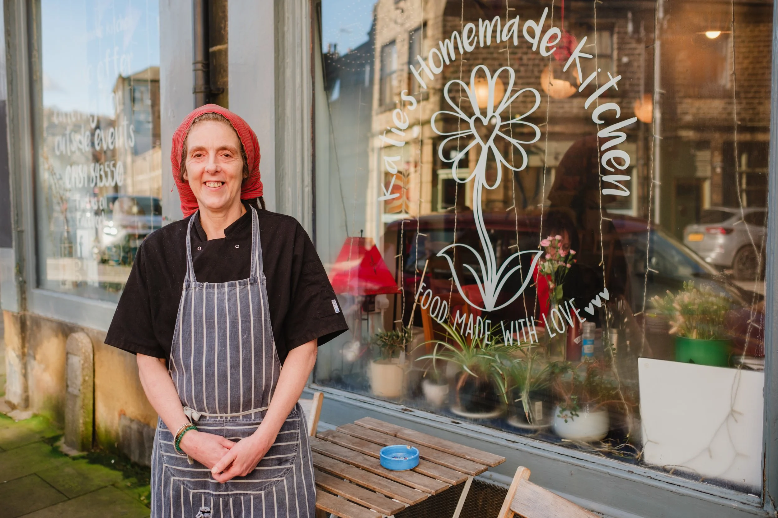 The outside of Katie's Kitchen, a cafe in Marsden, West Yorkshire.