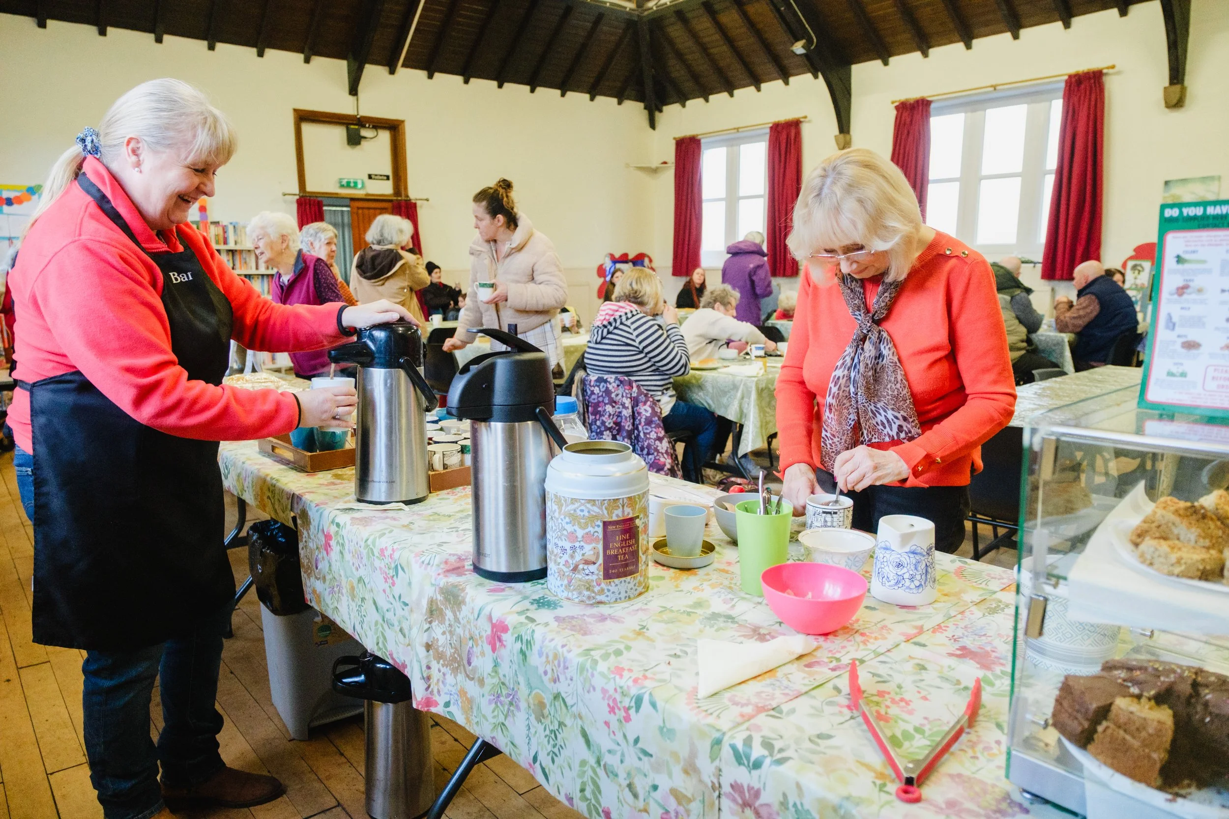 Coffee and cake at the St. Bartholomew's Community Cafe in Marsden, West Yorkshire.