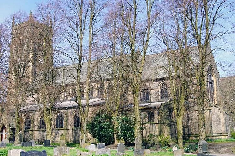 The outside of St. Bartholomew's Church in Marsden, West Yorkshire.