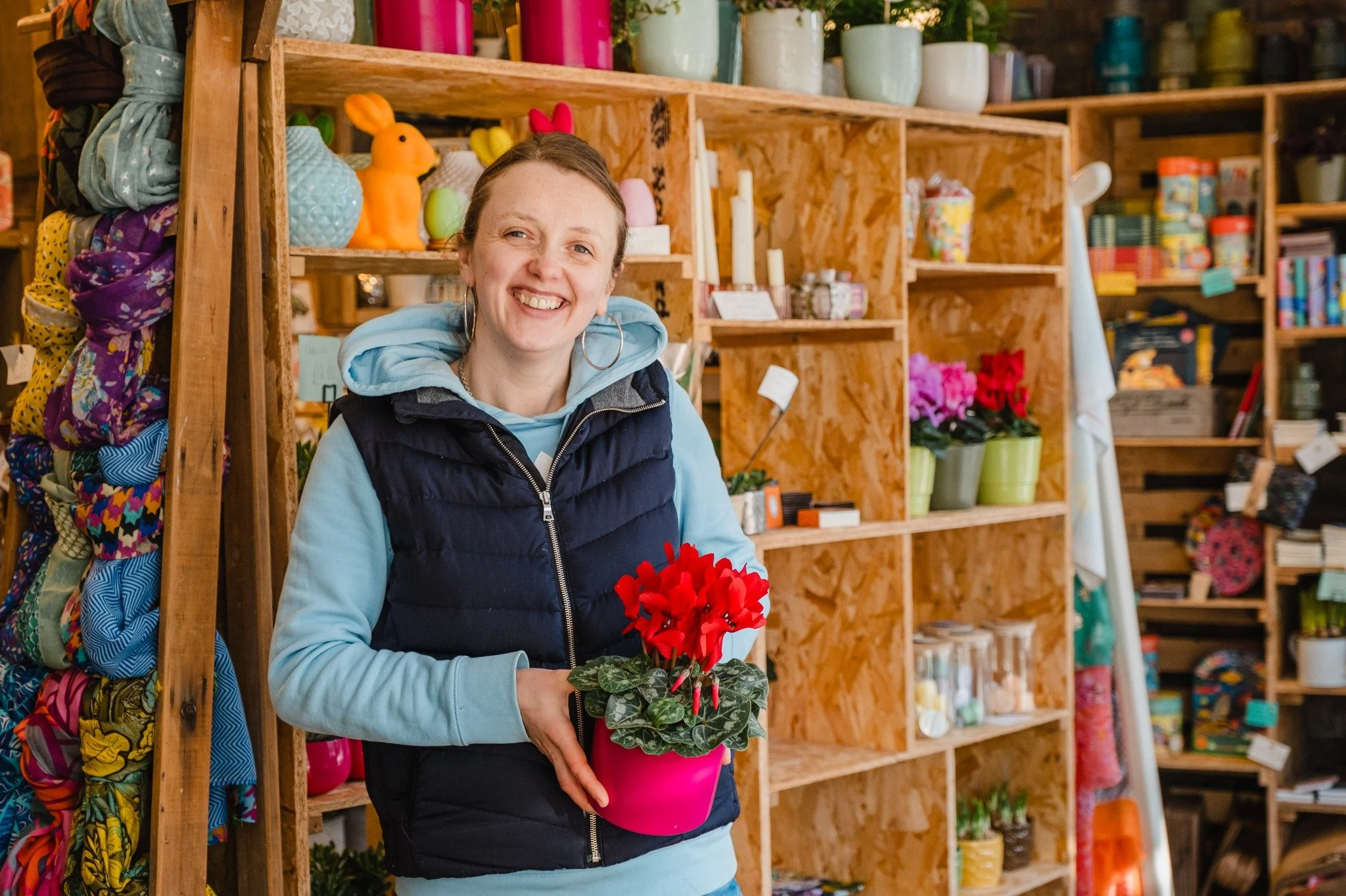 Roxanne Jones, owner of Lily Blossom gift shop in Marsden, West Yorkshire.