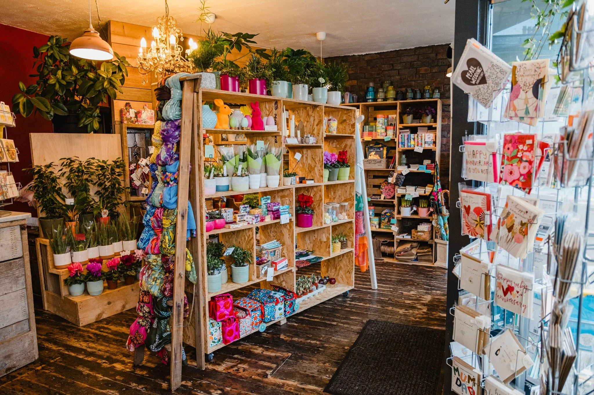 The range of gifts and cards in Lily Blossom, Marsden, West Yorkshire.