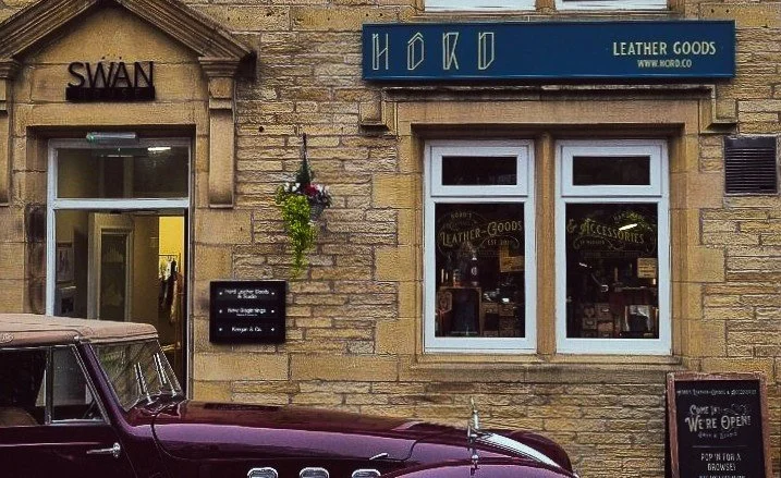 The front of the HÔRD leather goods workshop in Marsden, West Yorkshire.