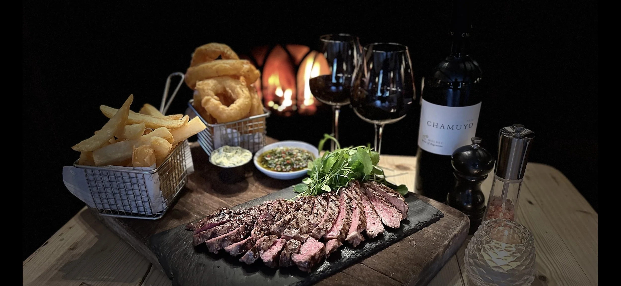 A steak night promotion at the Olive Branch Inn in Marsden, West Yorkshire.