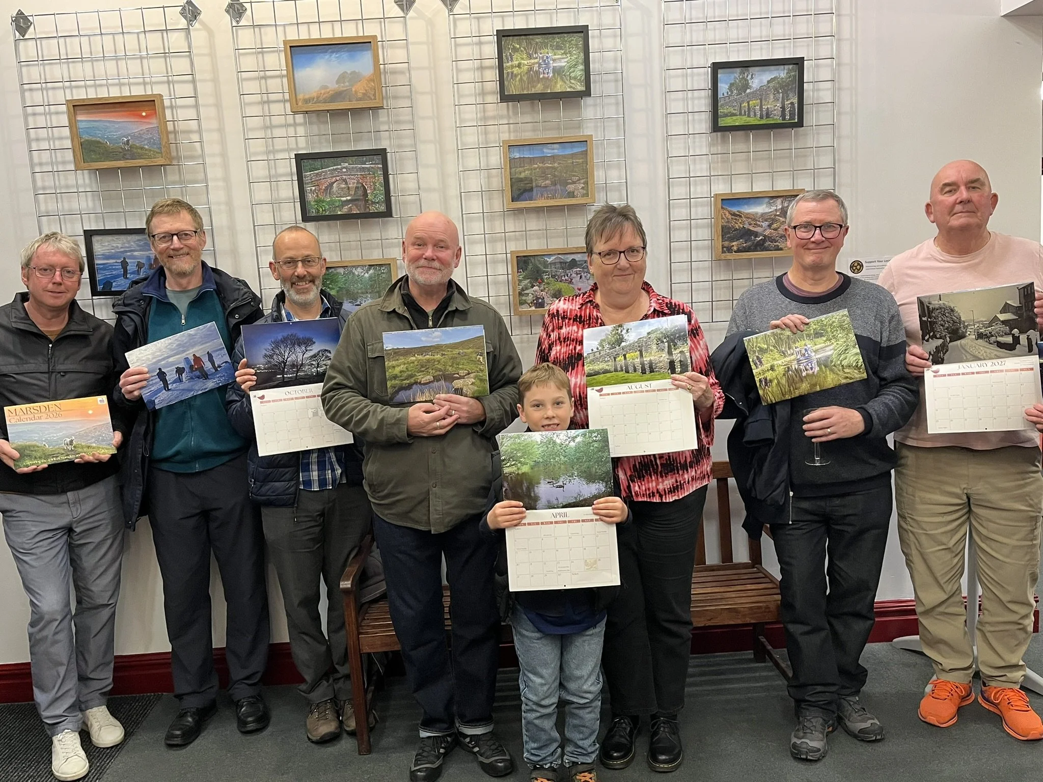 Marsden Calendar Competition Winners in Marsden Library, West Yorkshire.