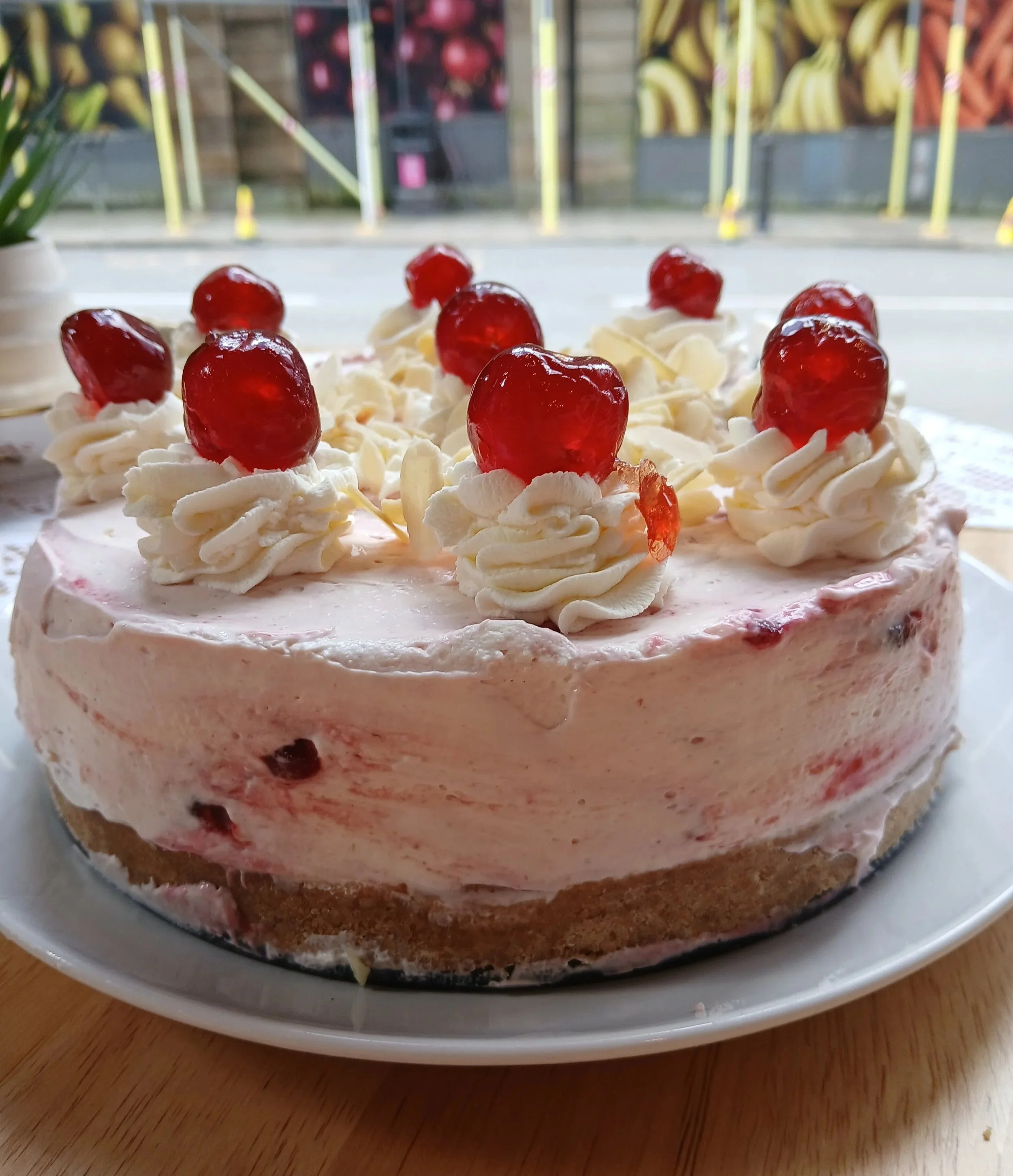 One of the many homemade cakes on offer in Cooper's Corner Cafe in Marsden, West Yorkshire.